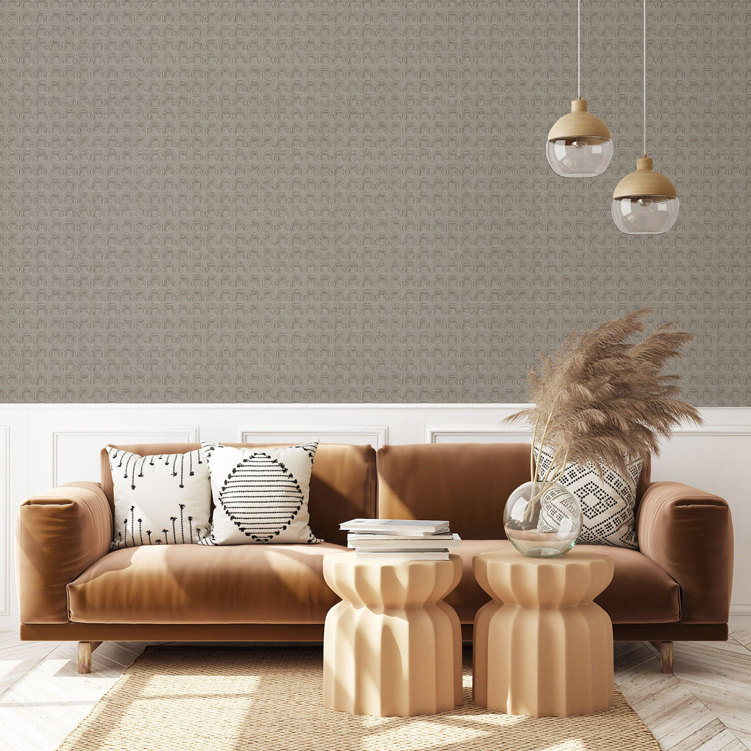 Papier peint intissé Abaca boutis gris | Leroy Merlin