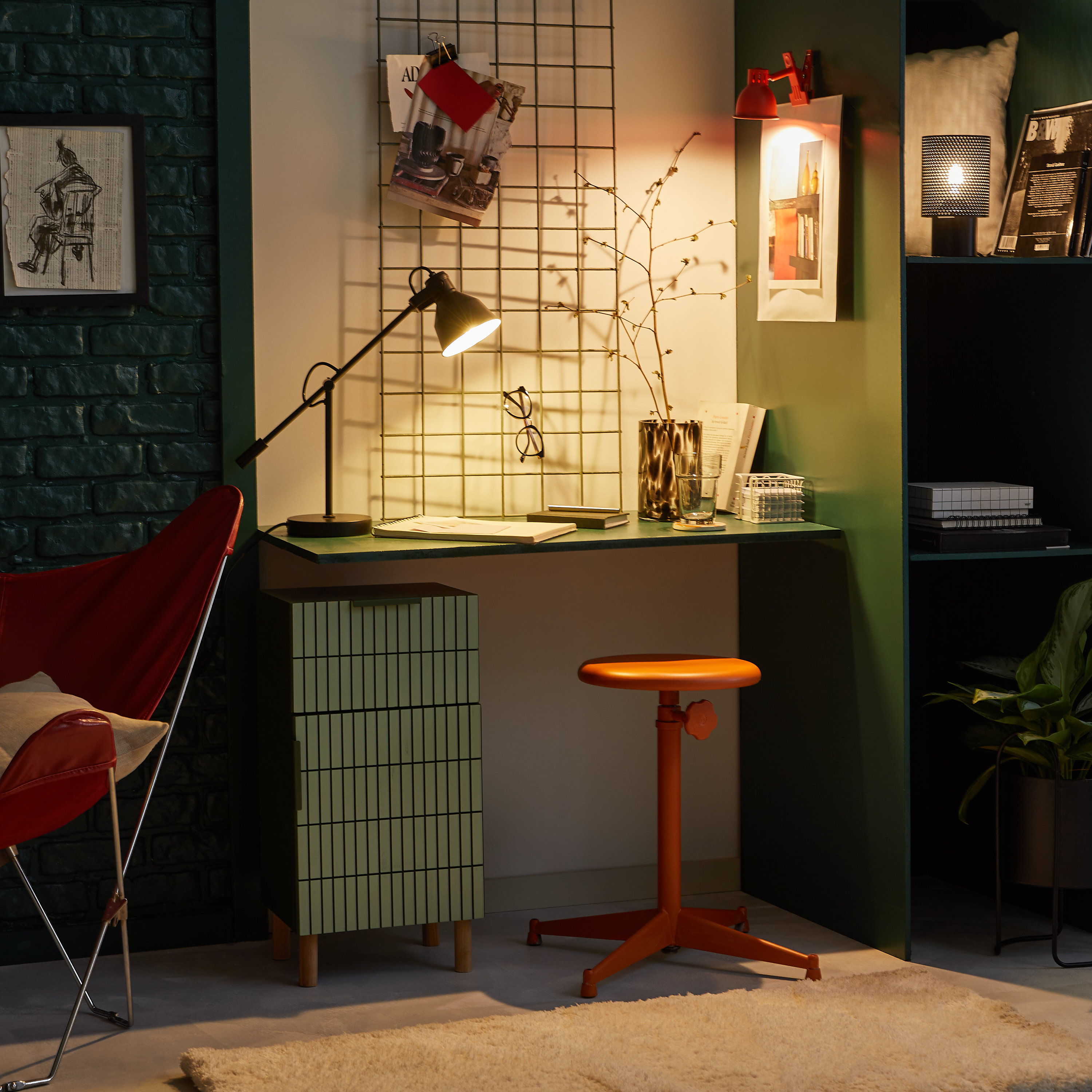 Lampe de bureau Ezio, fer, noir, H.48 cm INSPIRE, E27 - 3