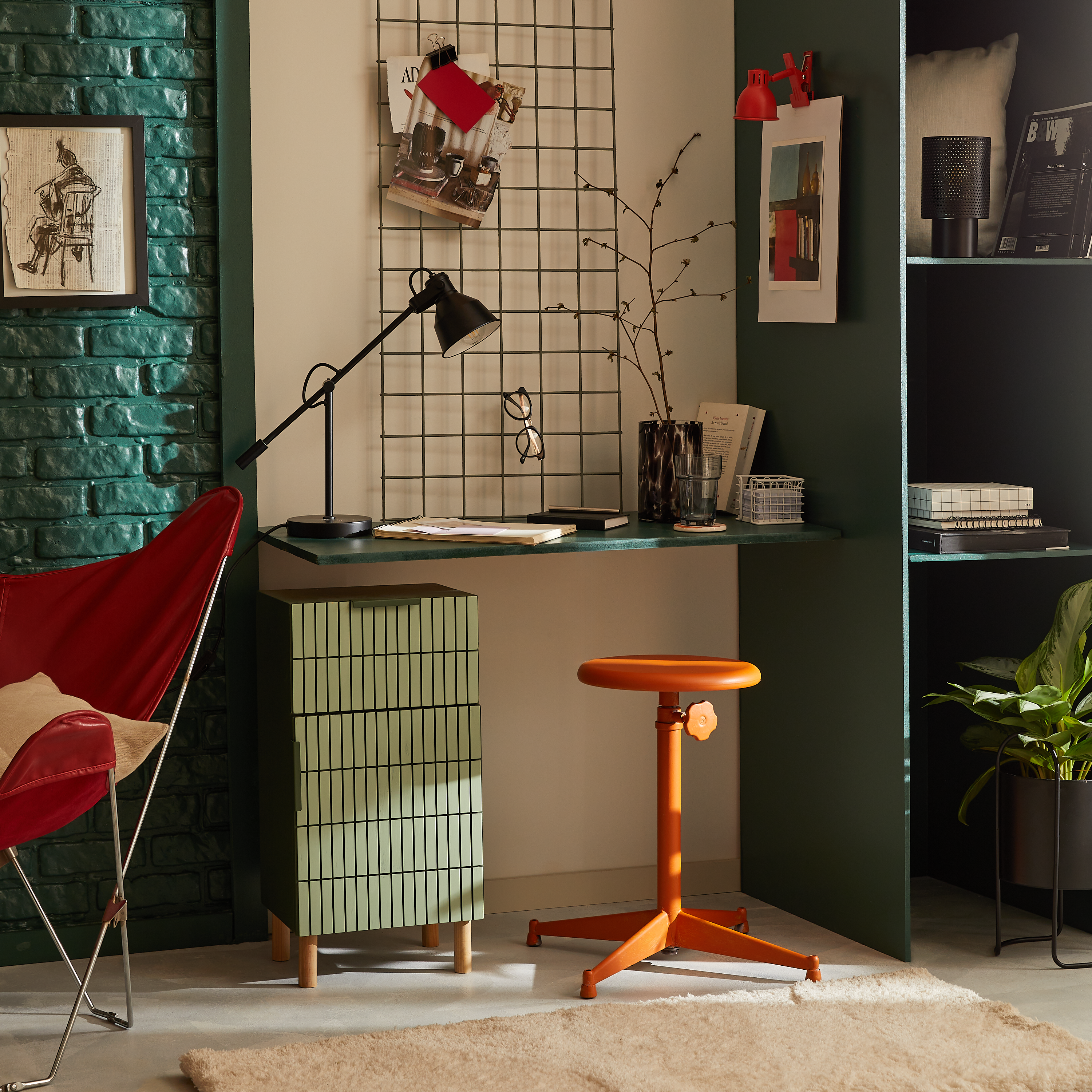 Lampe de bureau Ezio, fer, noir, H.48 cm INSPIRE, E27 - 2