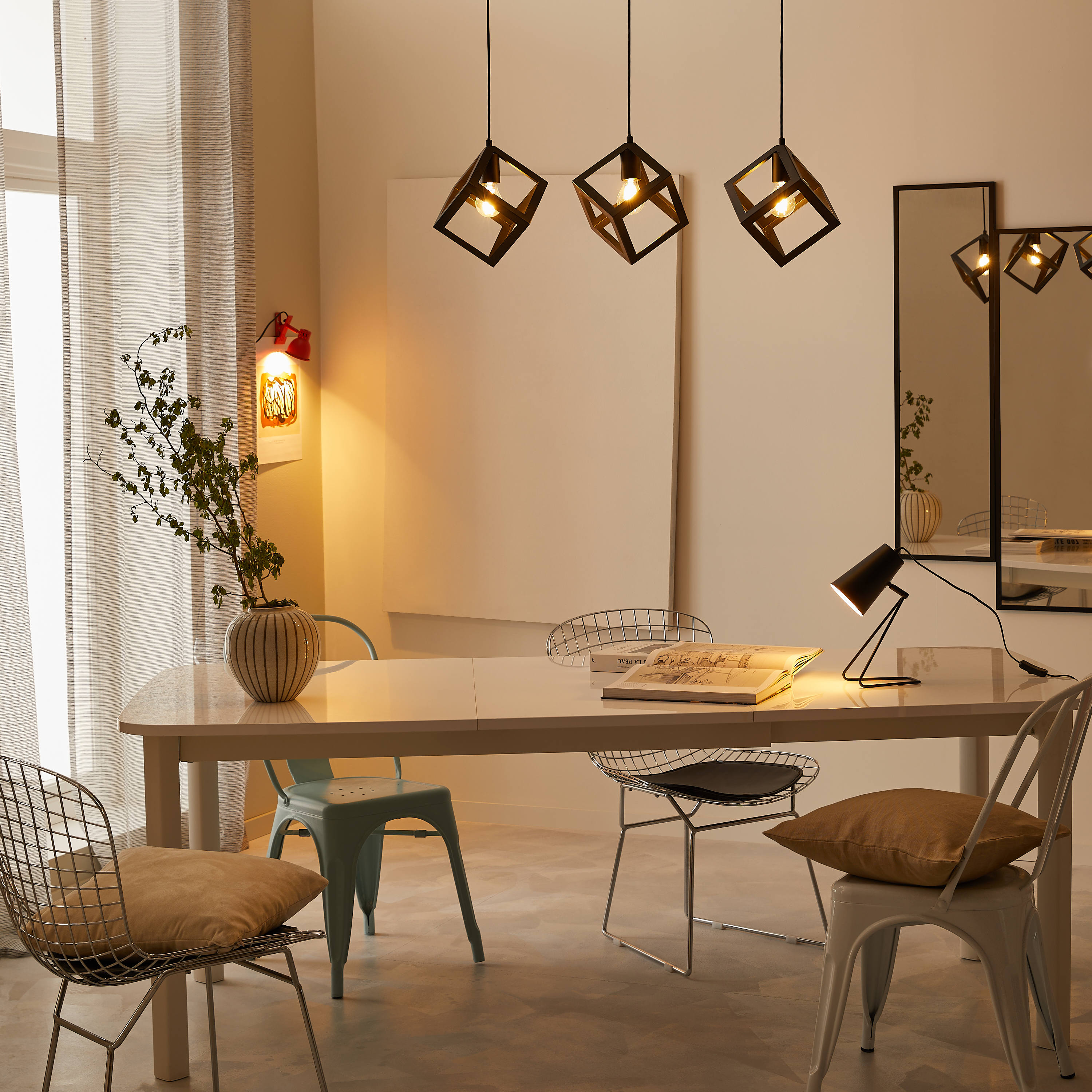 Lampa wisząca Plywood czarna 3 x E27 Inspire - 4