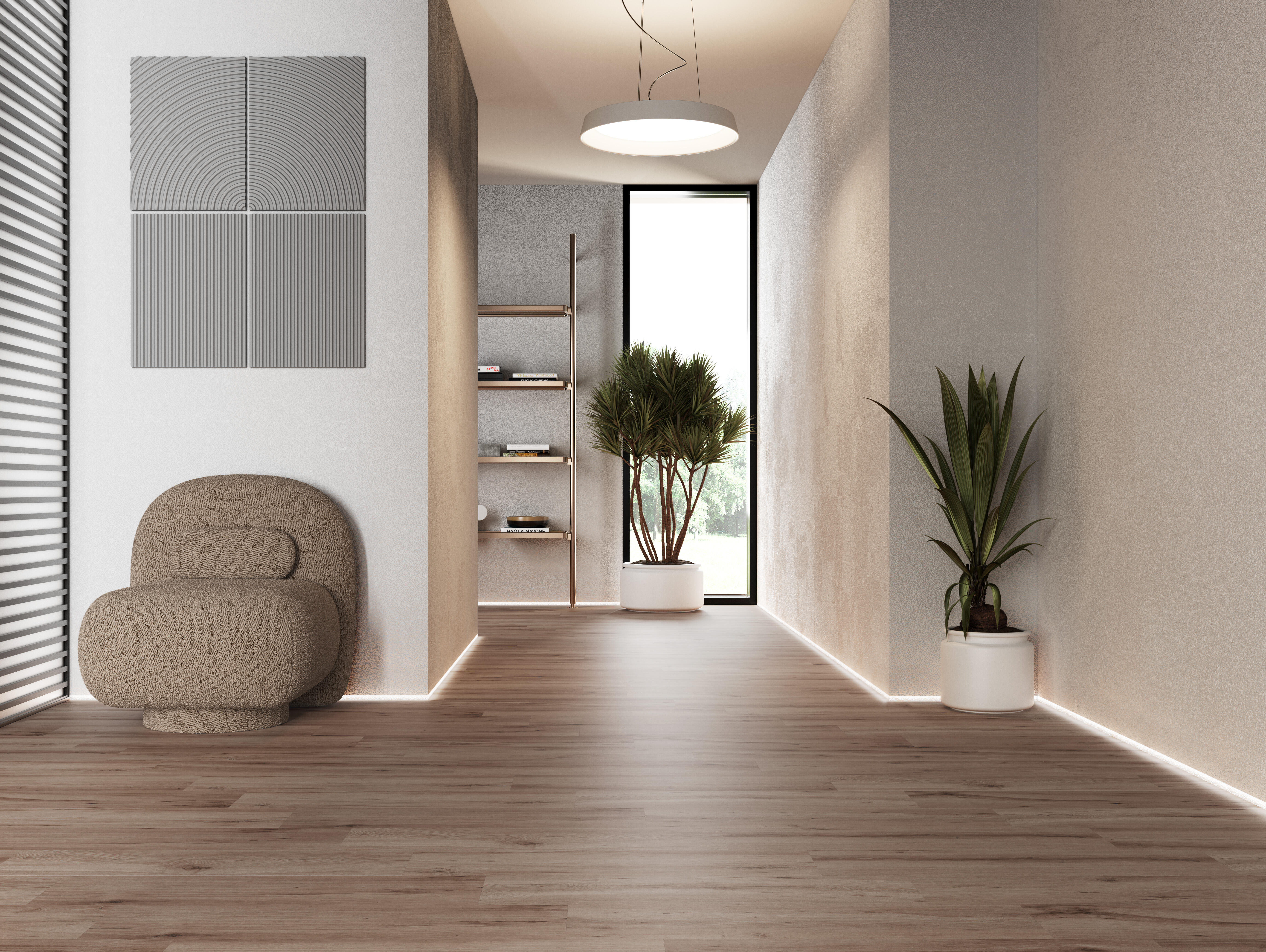 Suelo porcelánico Nordic efecto madera nogal 22.5x90 cm C1 ARTENS - 2