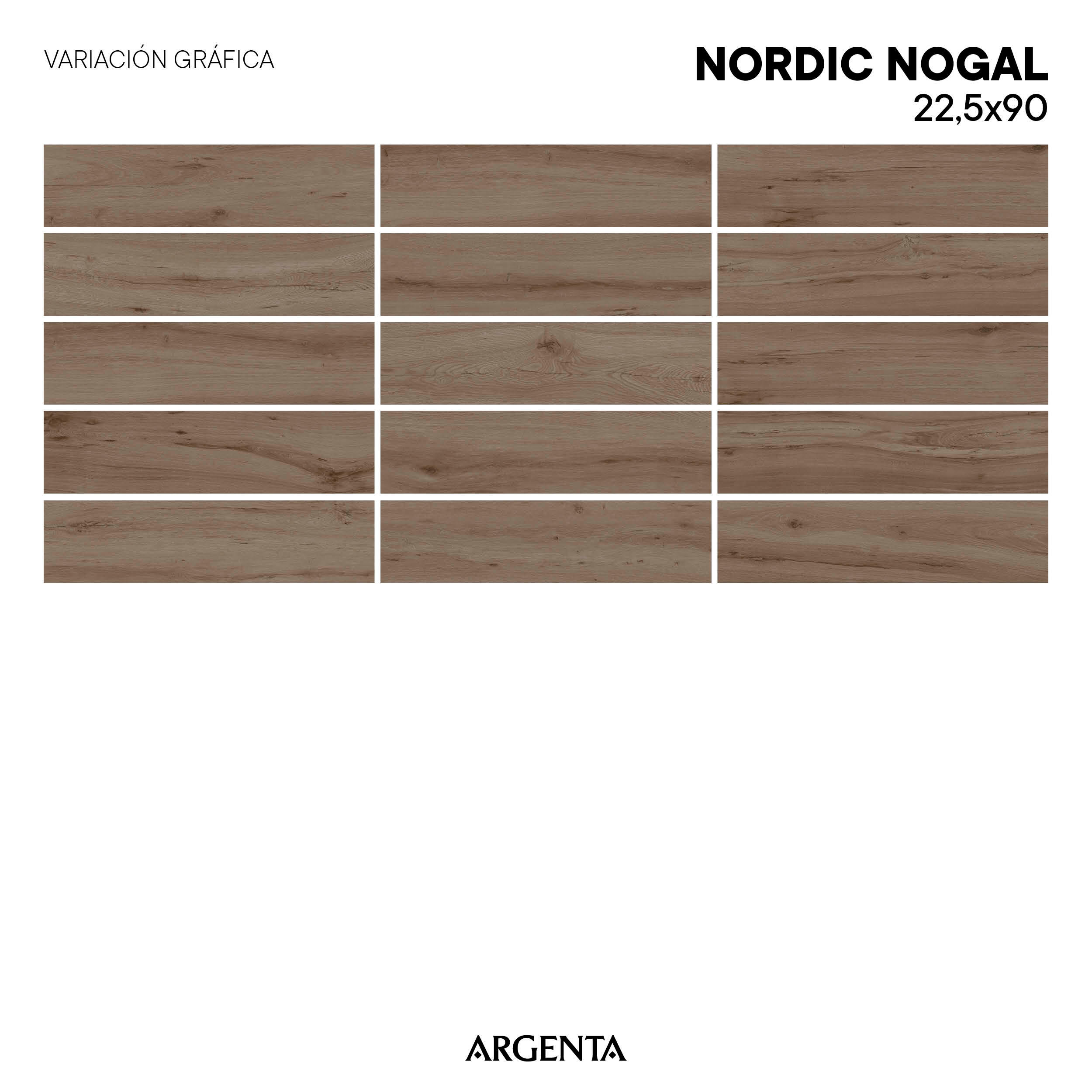 Suelo porcelánico Nordic efecto madera nogal 22.5x90 cm C1 ARTENS - 5