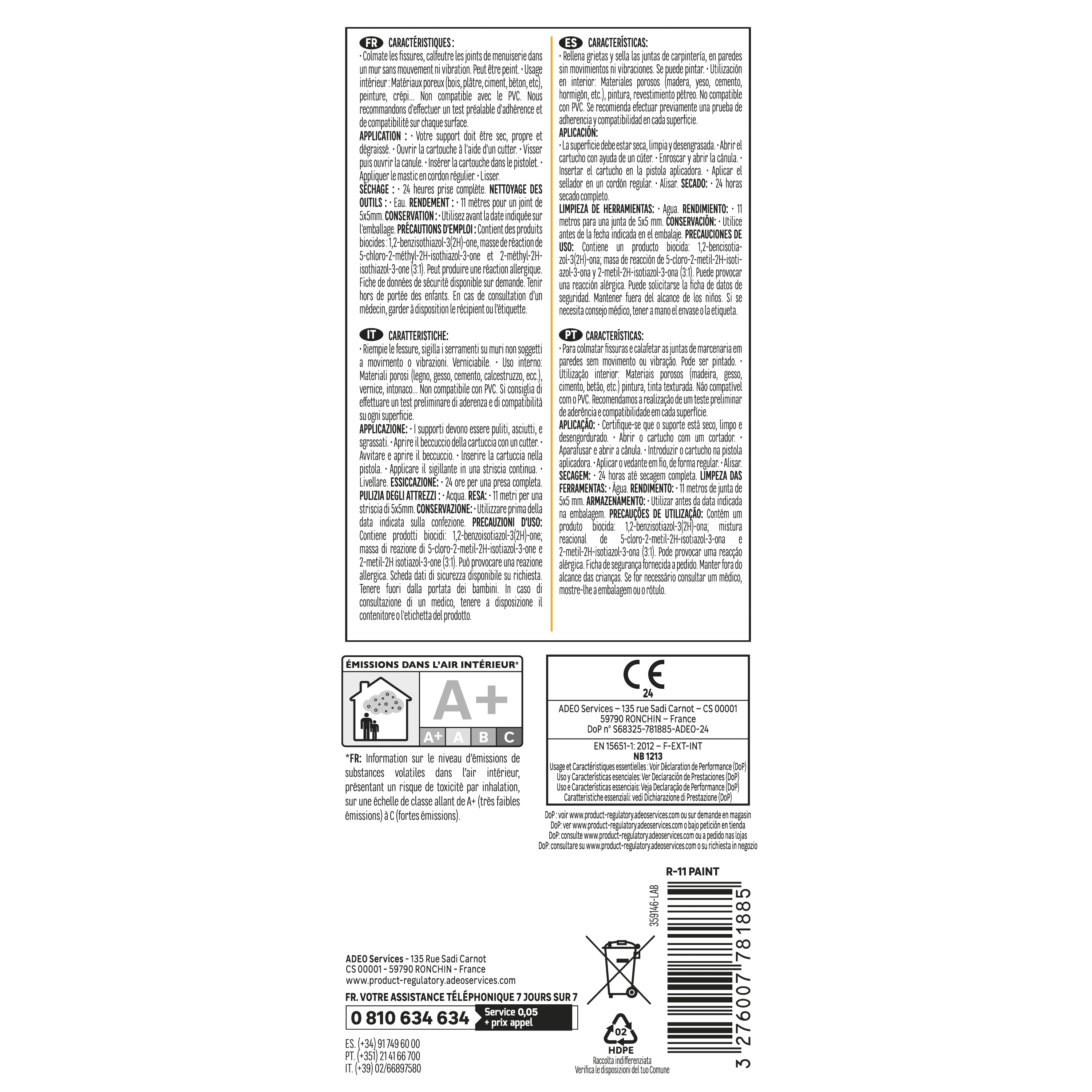 Silicone vedante acrílico parede e fissuras 280 ml branco - 2