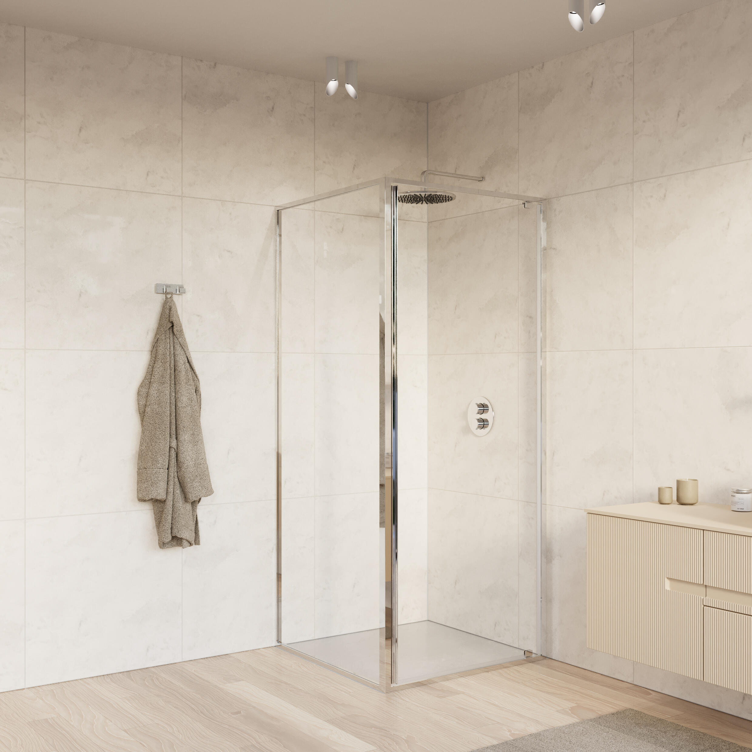 Porta Scorrevole Box Doccia Nicchia Anta Vetro 6 Mm Cristallo Trasparente - Foto 3