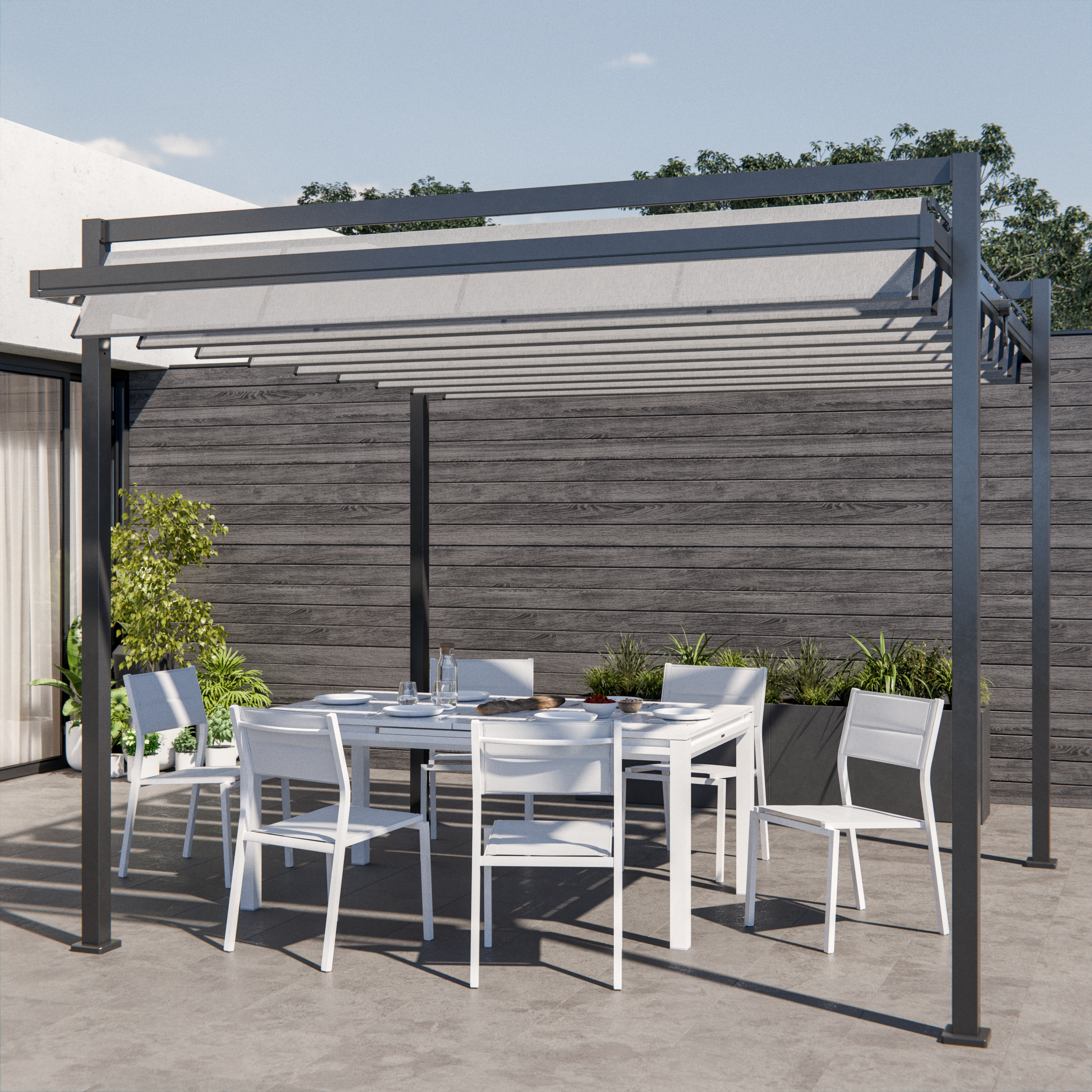 Silla de jardín sin cojín de aluminio Orion Beta Ii blanco - 15