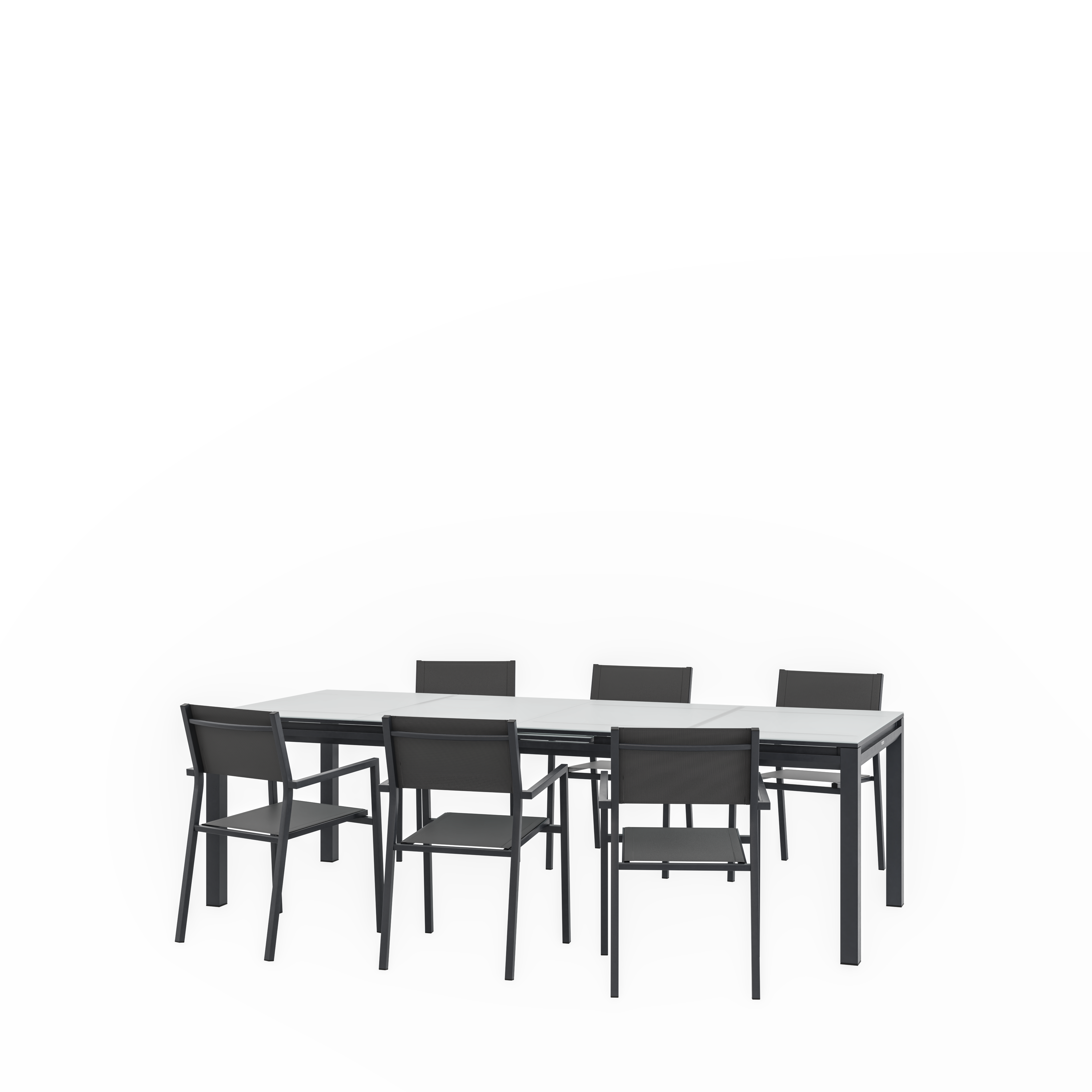 Mesa de alumínio NATERIAL ODYSSEA II EASY VIDRO 256/320X100CM ANTRACITE - 26