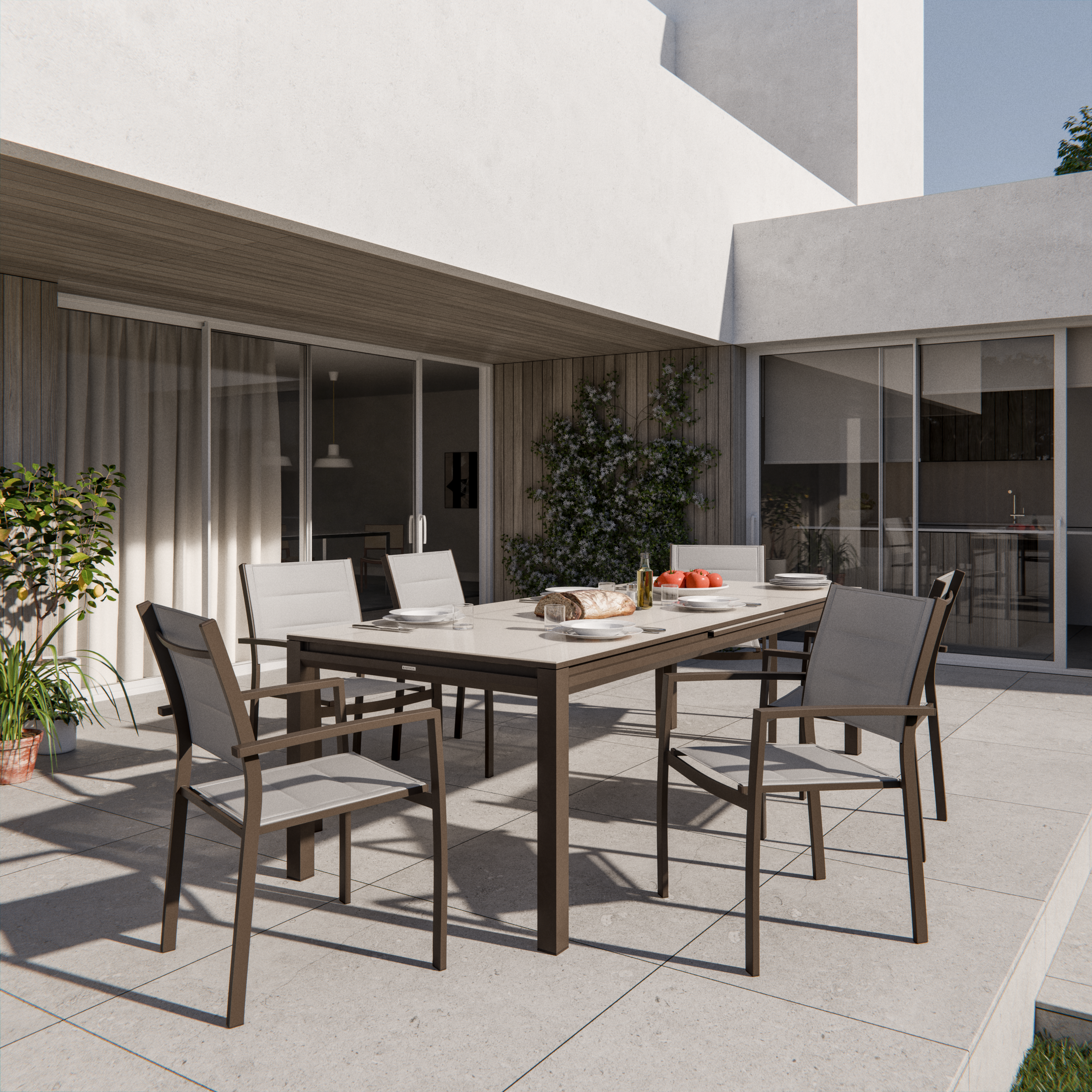 Cadeira de alumínio NATERIAL ORION BETA II MOKA - 3