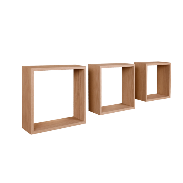 Mensola a muro SPACEO cubo in mdf L 30 x P 9.7 cm rovere