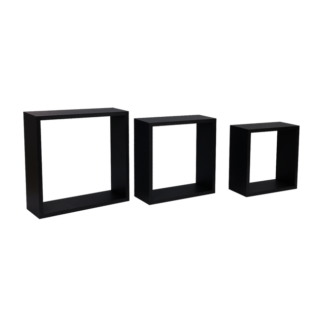 Mensola a muro SPACEO cubo in mdf L 30 x P 9.7 cm nero