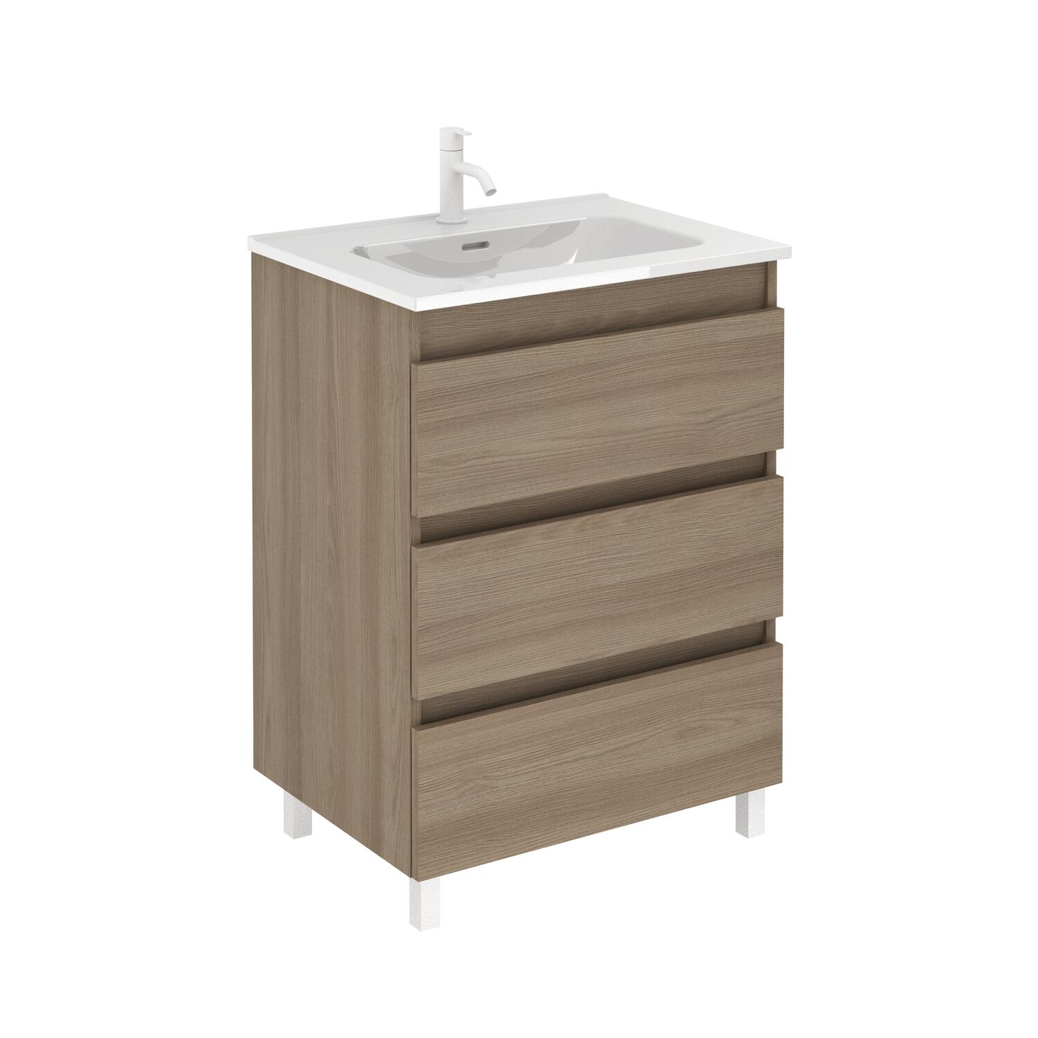 Mueble de baño becco nogal 60x45 cm (lavabo no incluido)