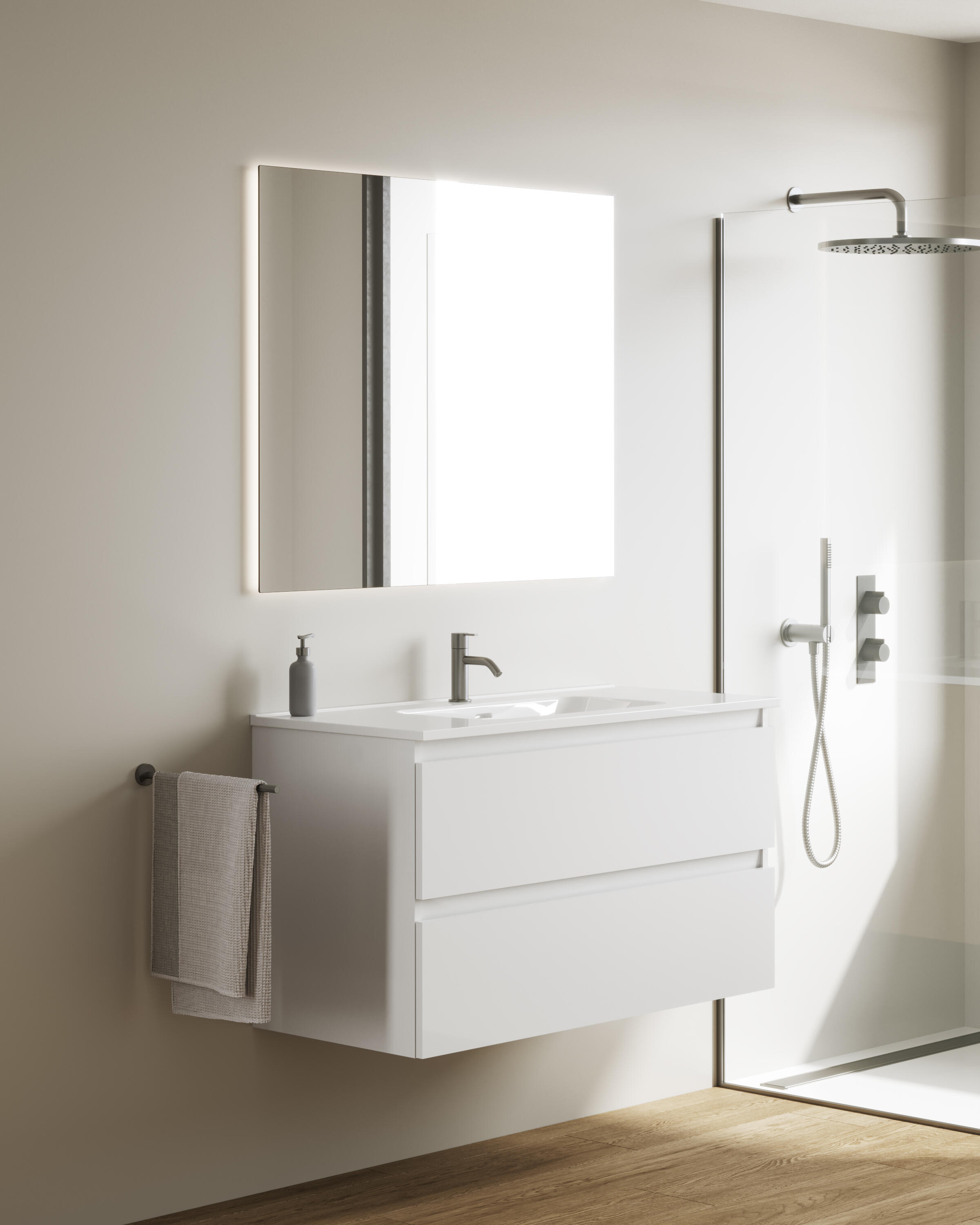 Mueble de baño con lavabo becco blanco 100x45 cm