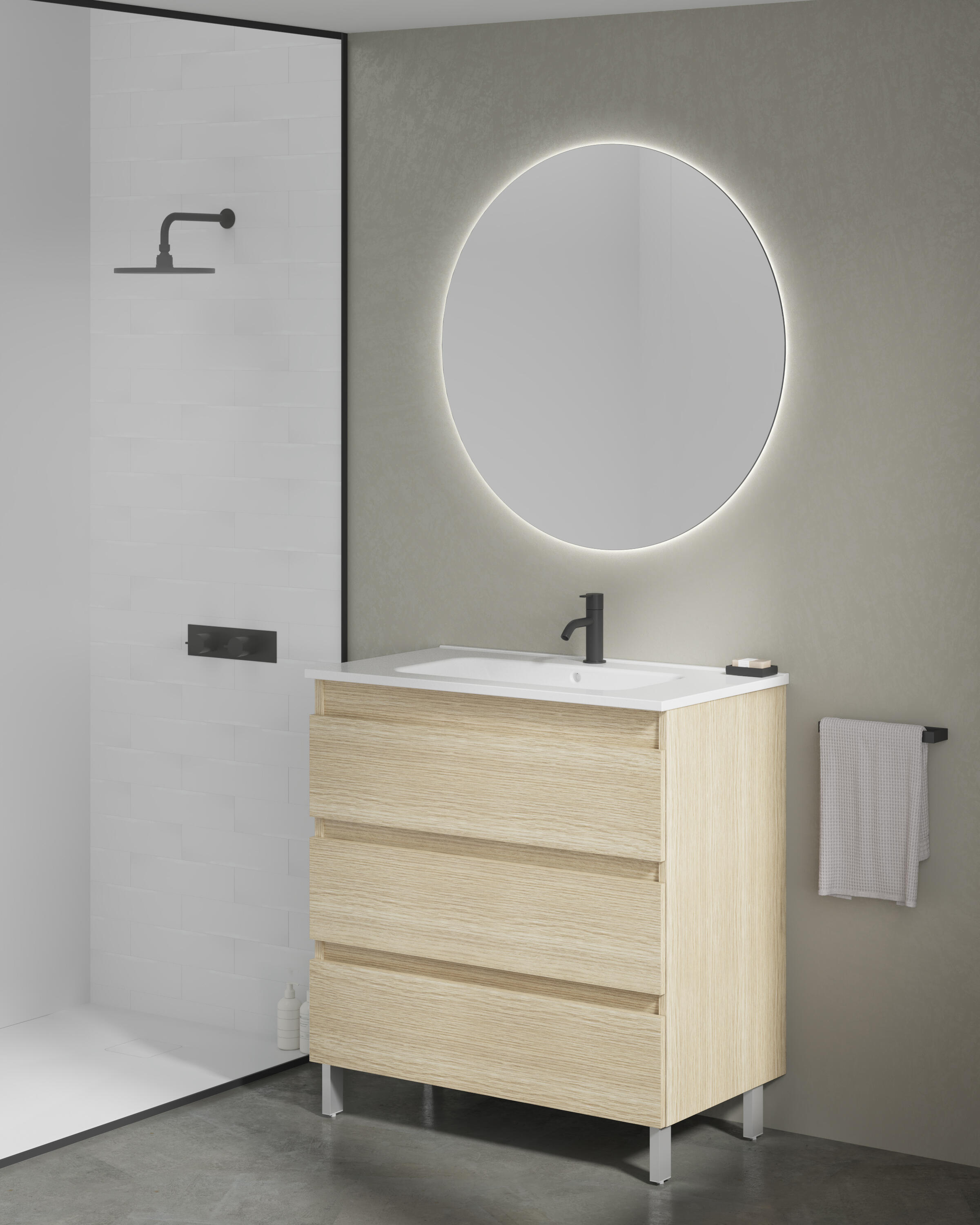 Mueble de baño con lavabo becco blanco 90x45 cm