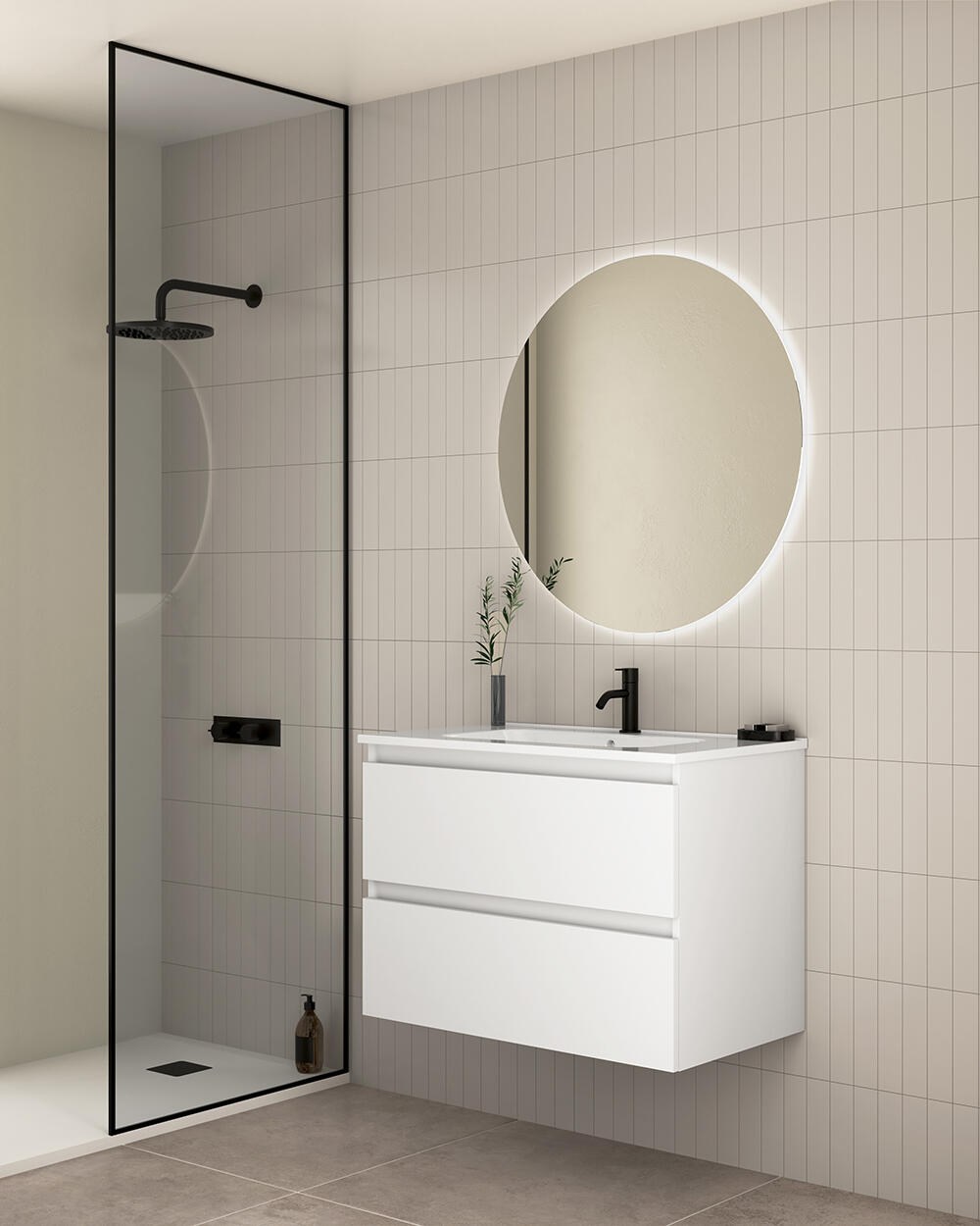 Mueble de baño con lavabo becco blanco 70x45 cm