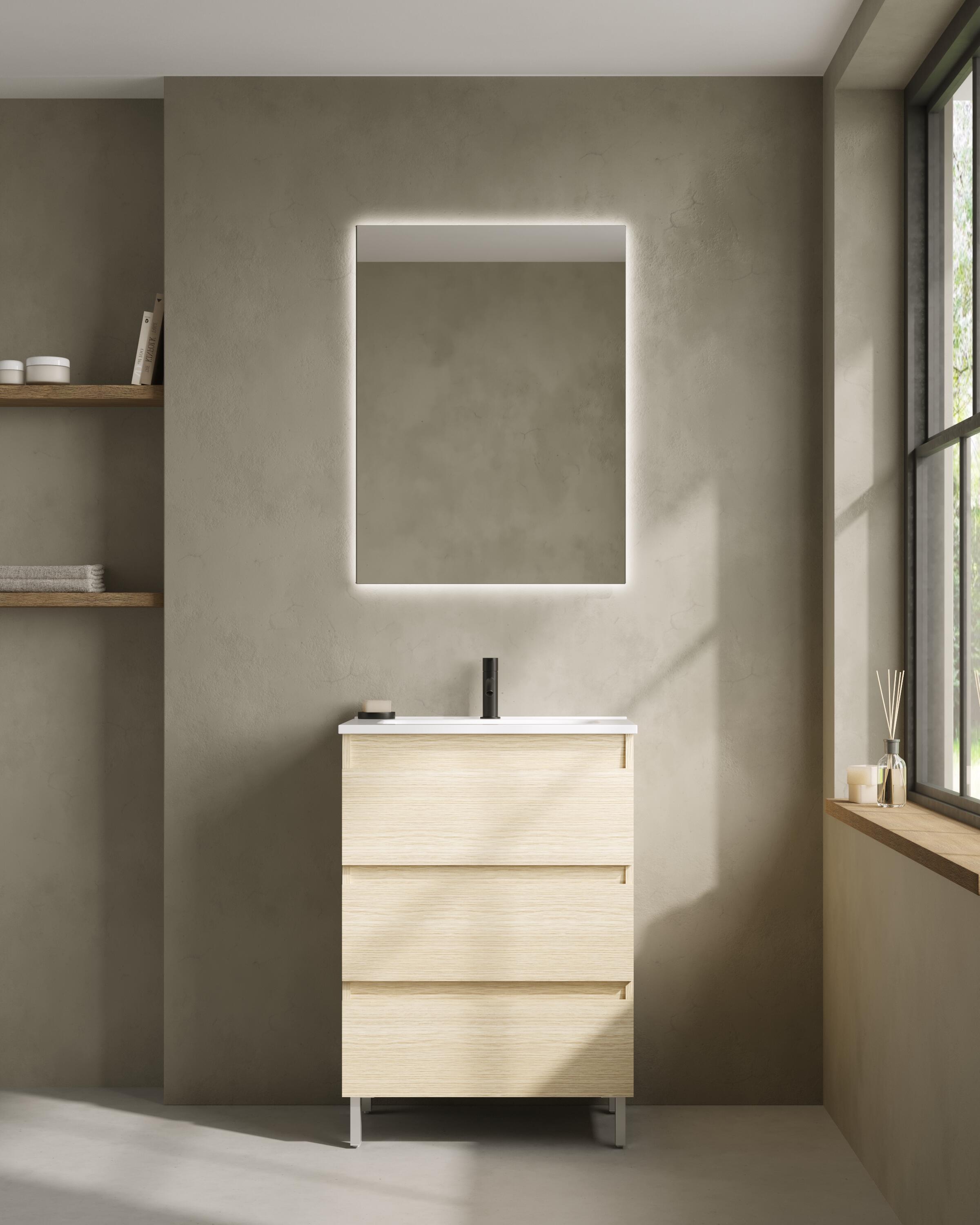 Mueble de baño becco roble 60x45 cm (lavabo no incluido)
