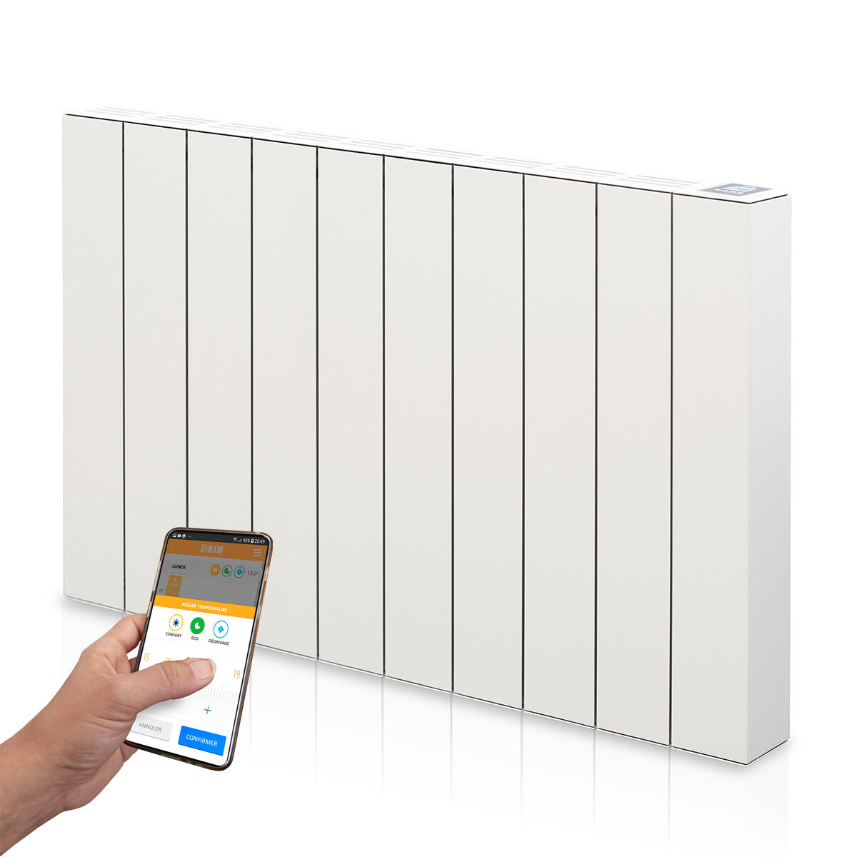 Radiateur électrique connecté à inertie sèche 2000 W HJM AVA H WIFI - 6