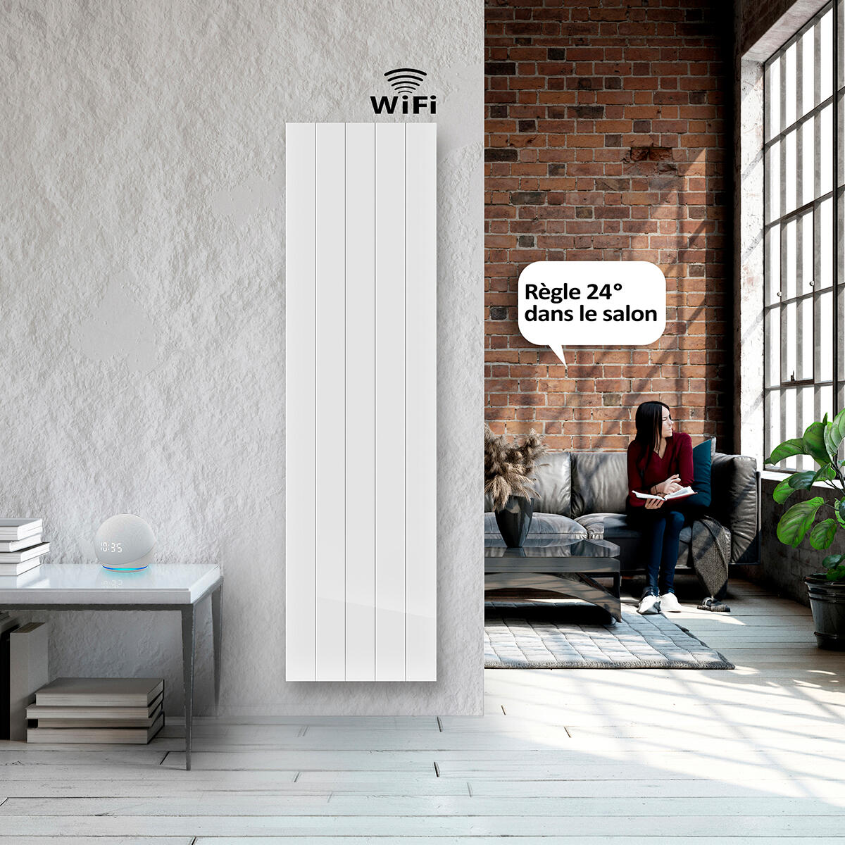 Radiateur électrique connecté à inertie sèche 1500 W HJM AVA V WIFI - 4