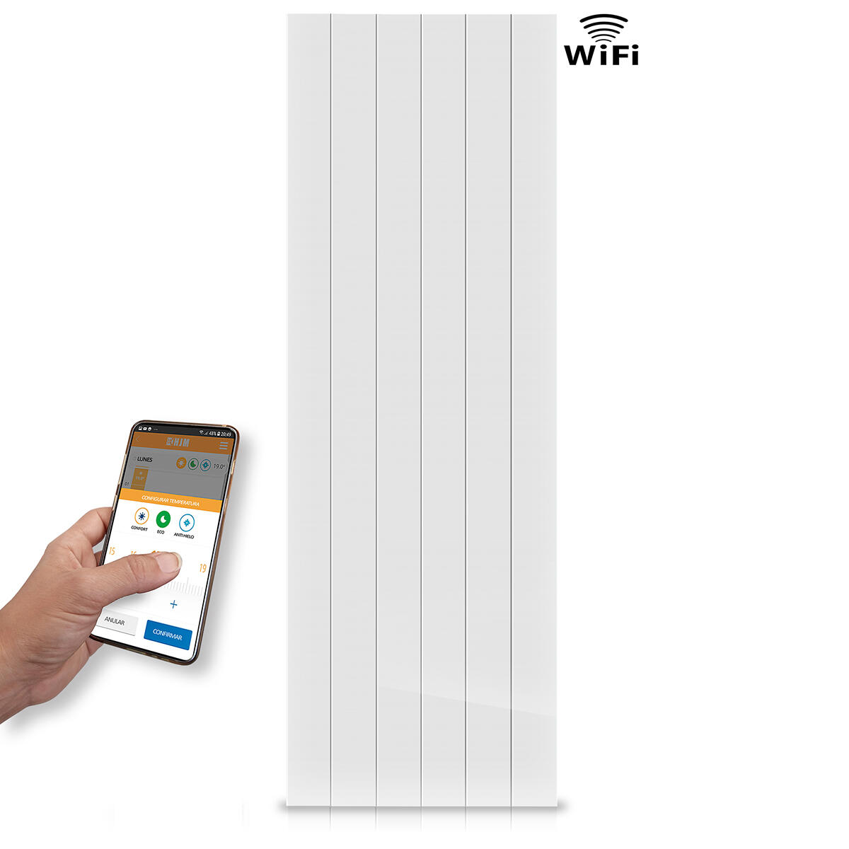 Radiateur électrique connecté à inertie sèche 2000 W HJM AVA V WIFI - 5