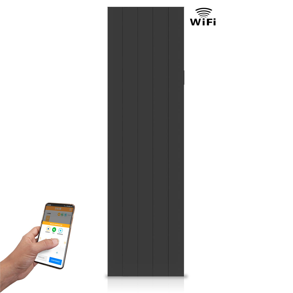 Radiateur/Sèche-serviettes électrique connecté à inertie sèche 1500 W HJM AVA V - 6