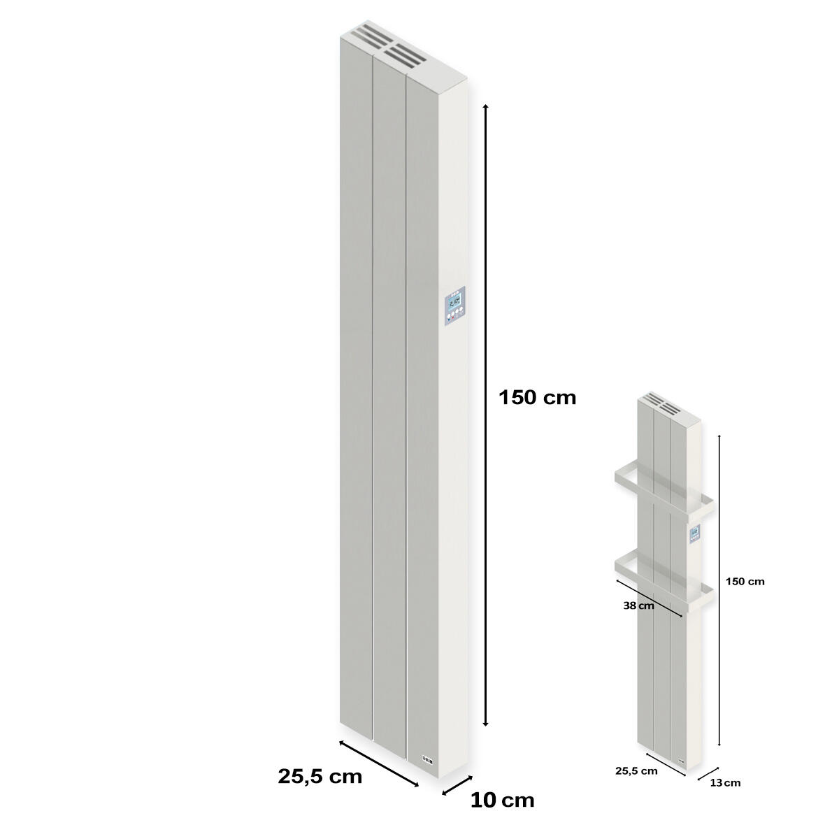 Radiateur/Sèche-serviettes électrique connecté à inertie sèche 1000 W HJM IXORA - 5