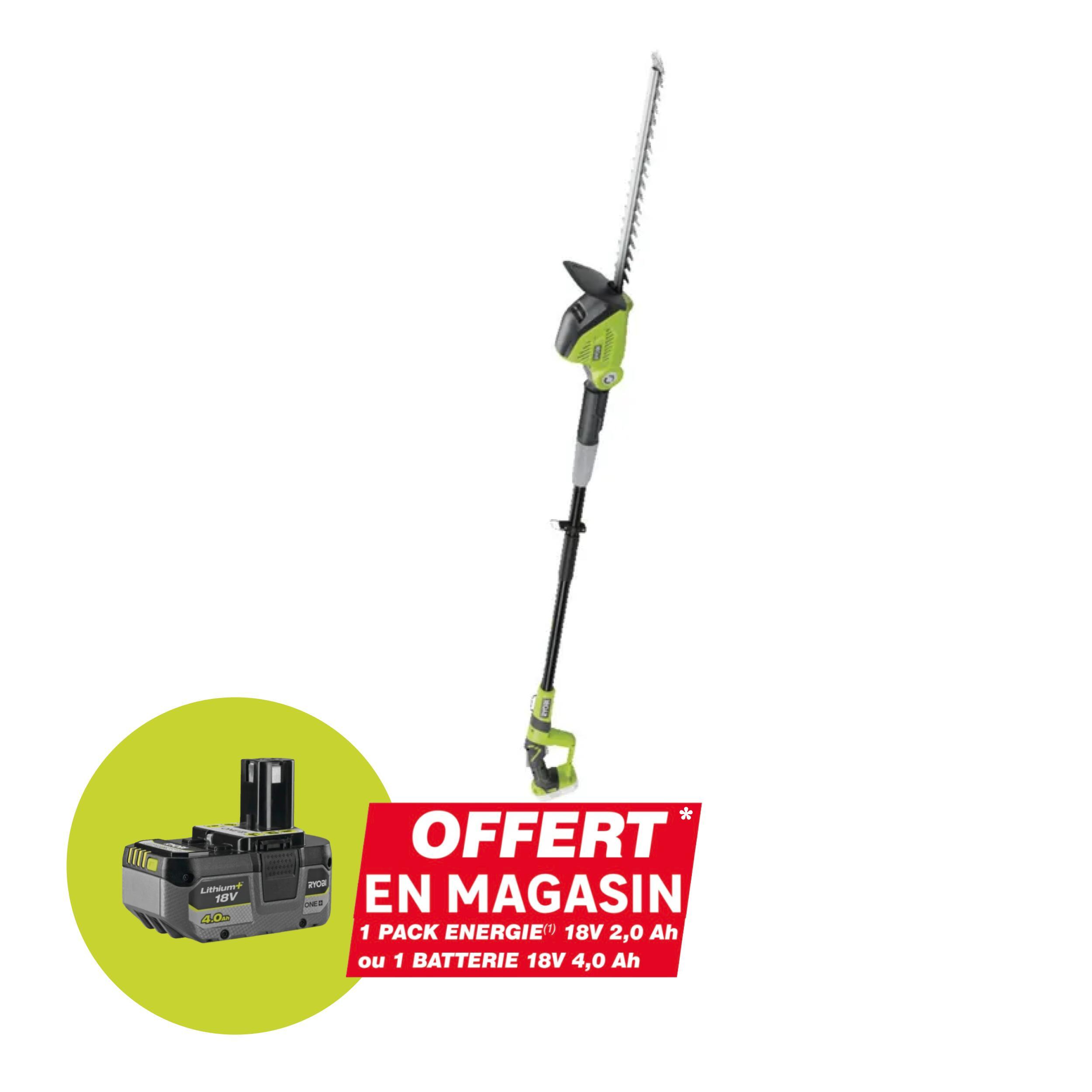 Cortasetos pértiga a batería ryobi opt1845 one+ 18v 45 cm largo cuchilla