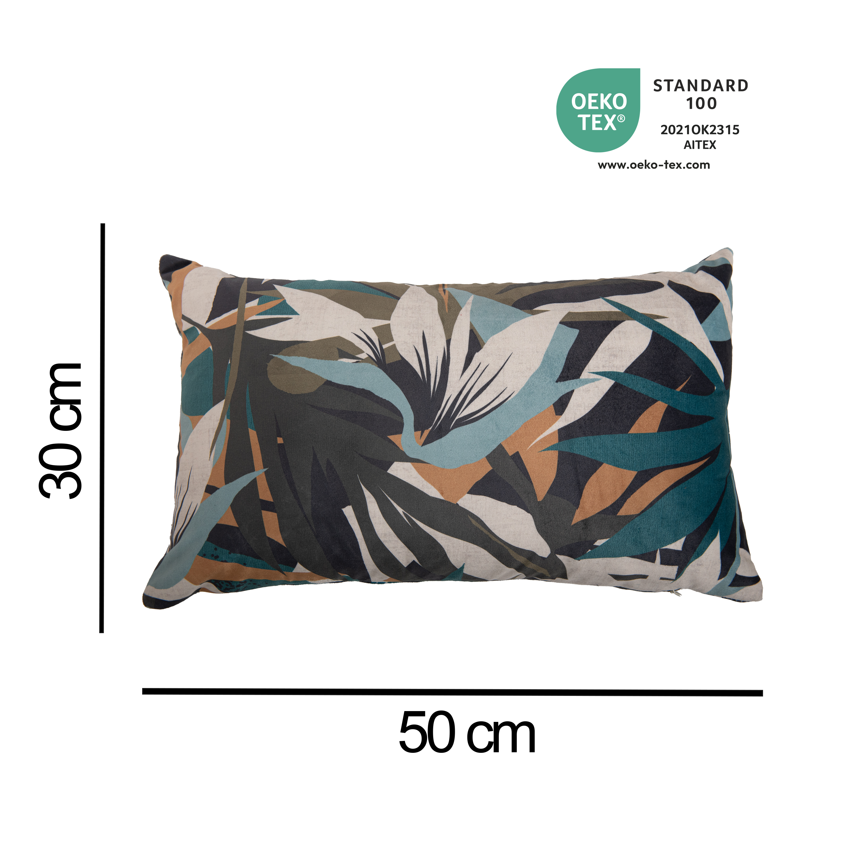 Cojín decorativo rectangular Cottage Navia terciopelo poliéster multicolor INSPIRE 30x50cm - 2