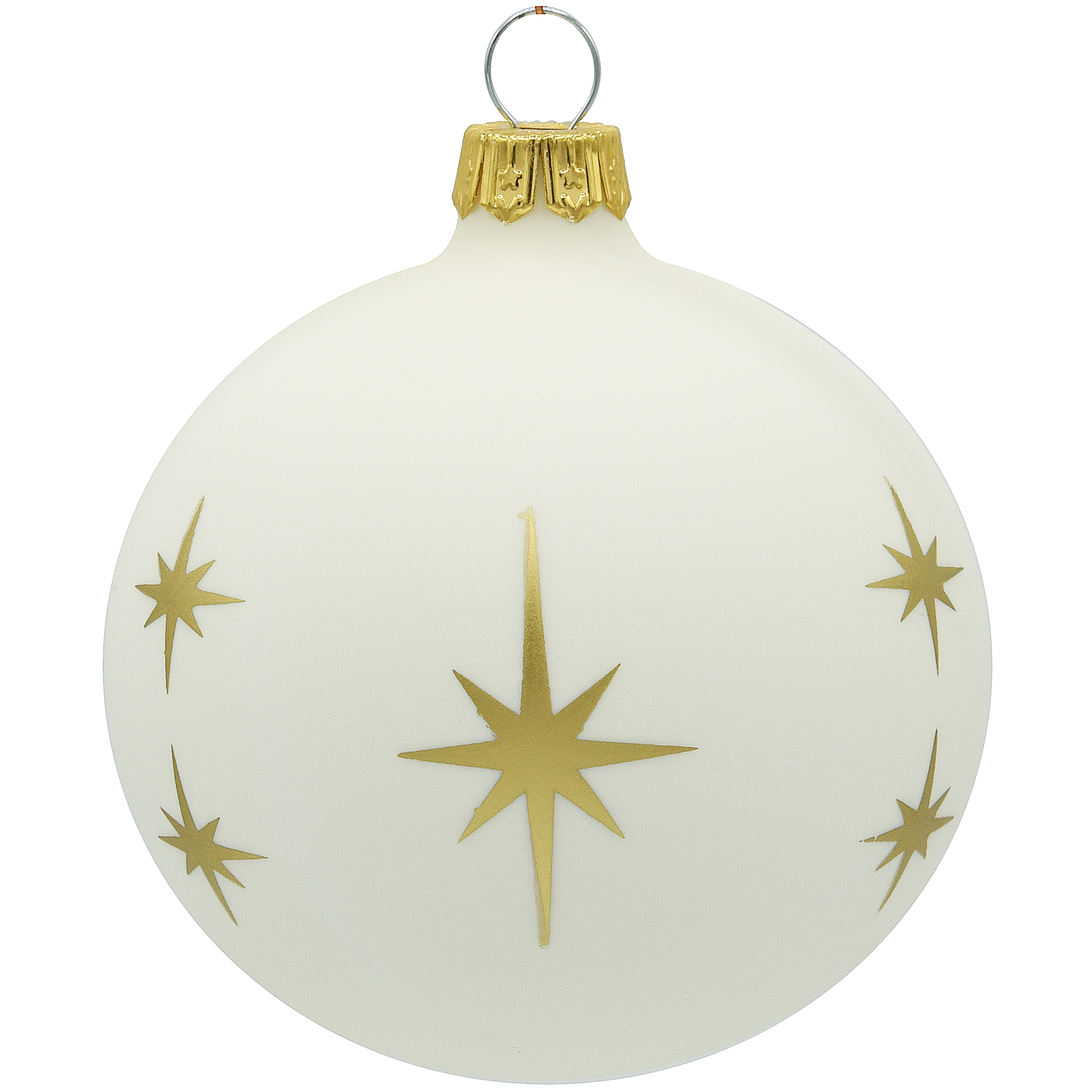 Bombki szklane 8cm 6szt. białe złote dekorowane Vitbis - 4