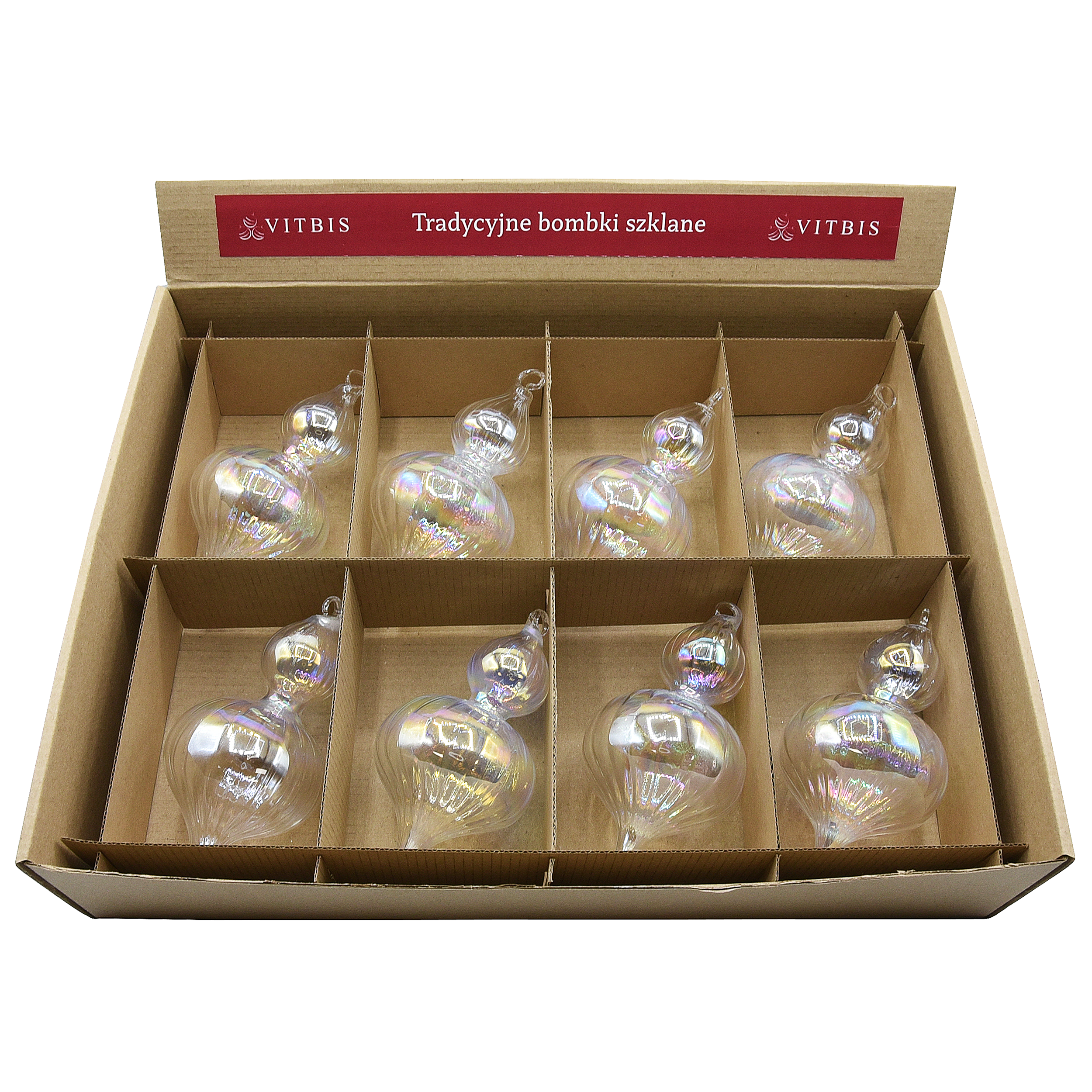 Bombka szklana sopel 13cm transparentna Vitbis - 8