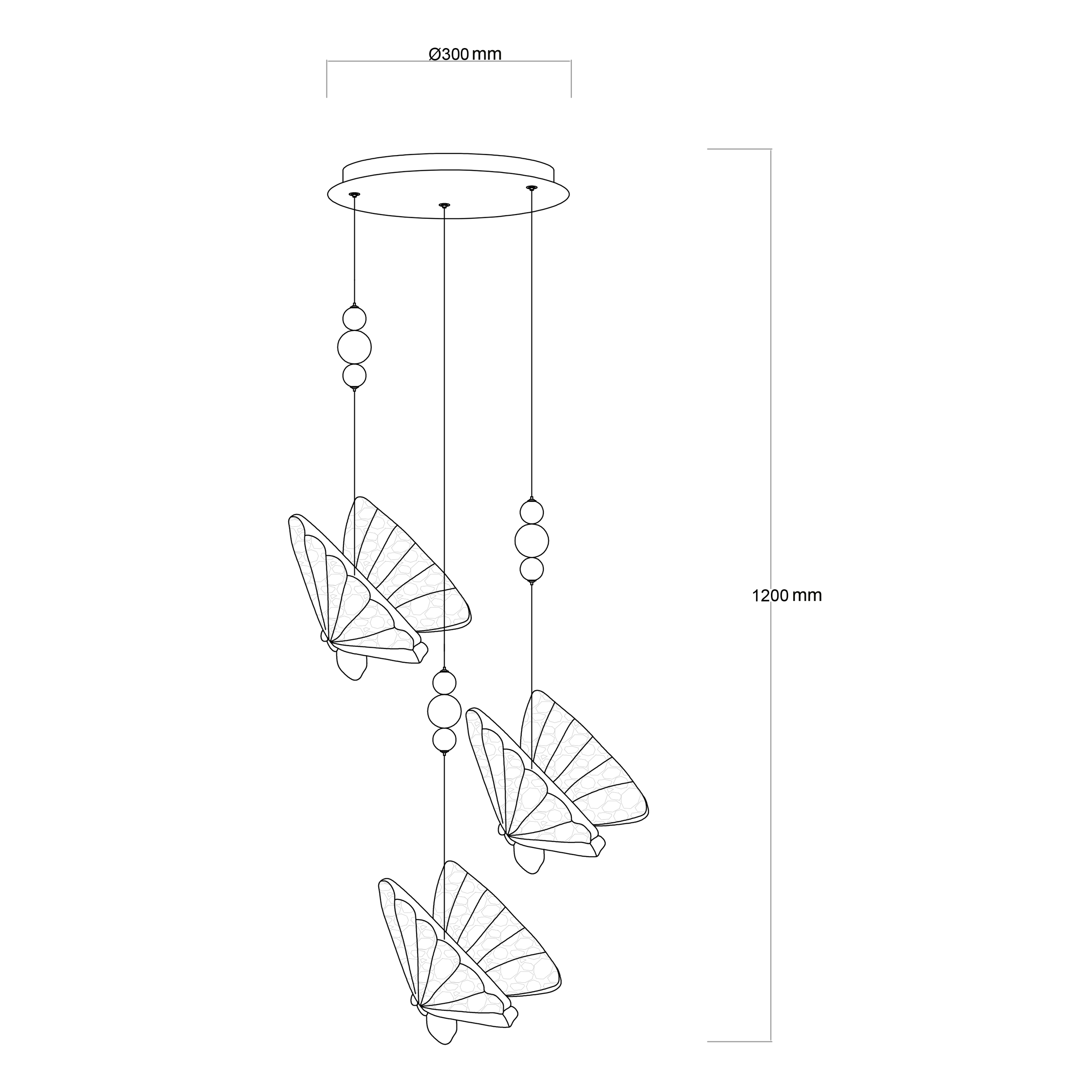 Lampa wisząca Mariposa złota LED Light Prestige - 4