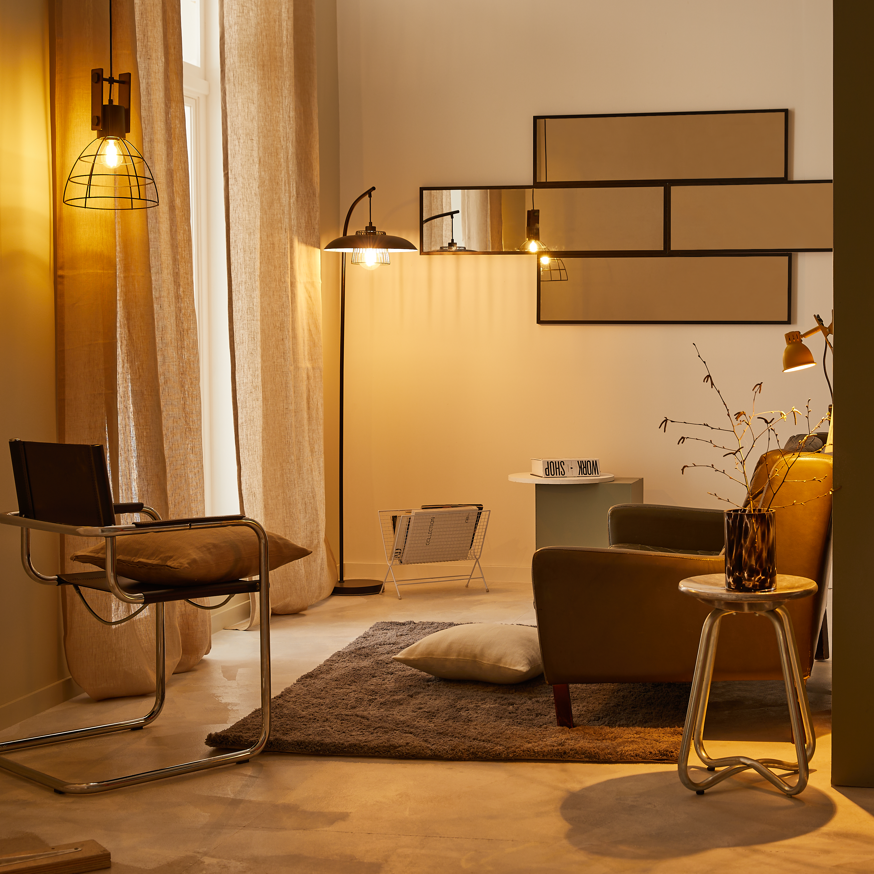 Lampadaire Sitio, acier, noir,  H.168 cm INSPIRE, E27 - 4