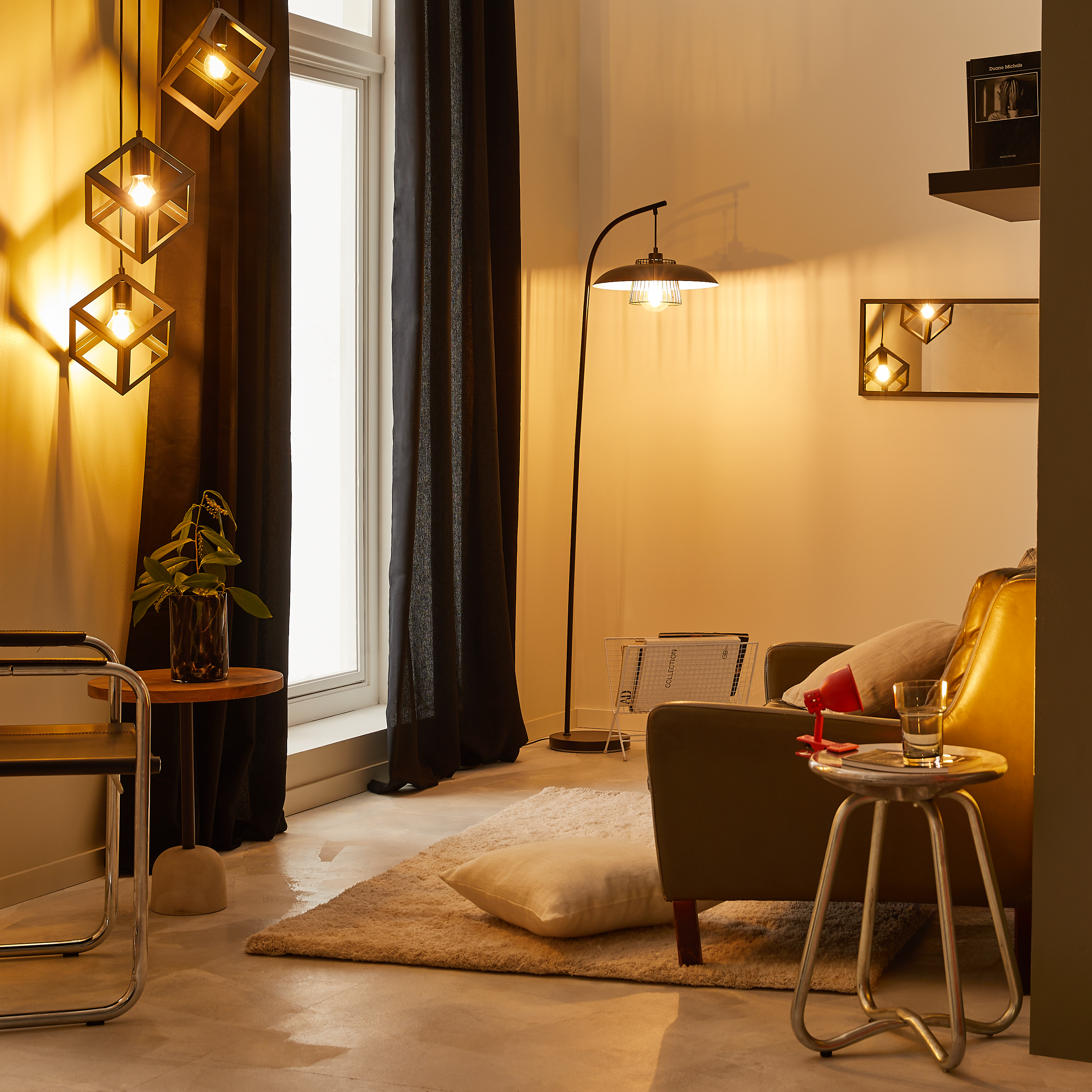 Lampa wisząca Plywood czarna 3 x E27 Inspire - 2