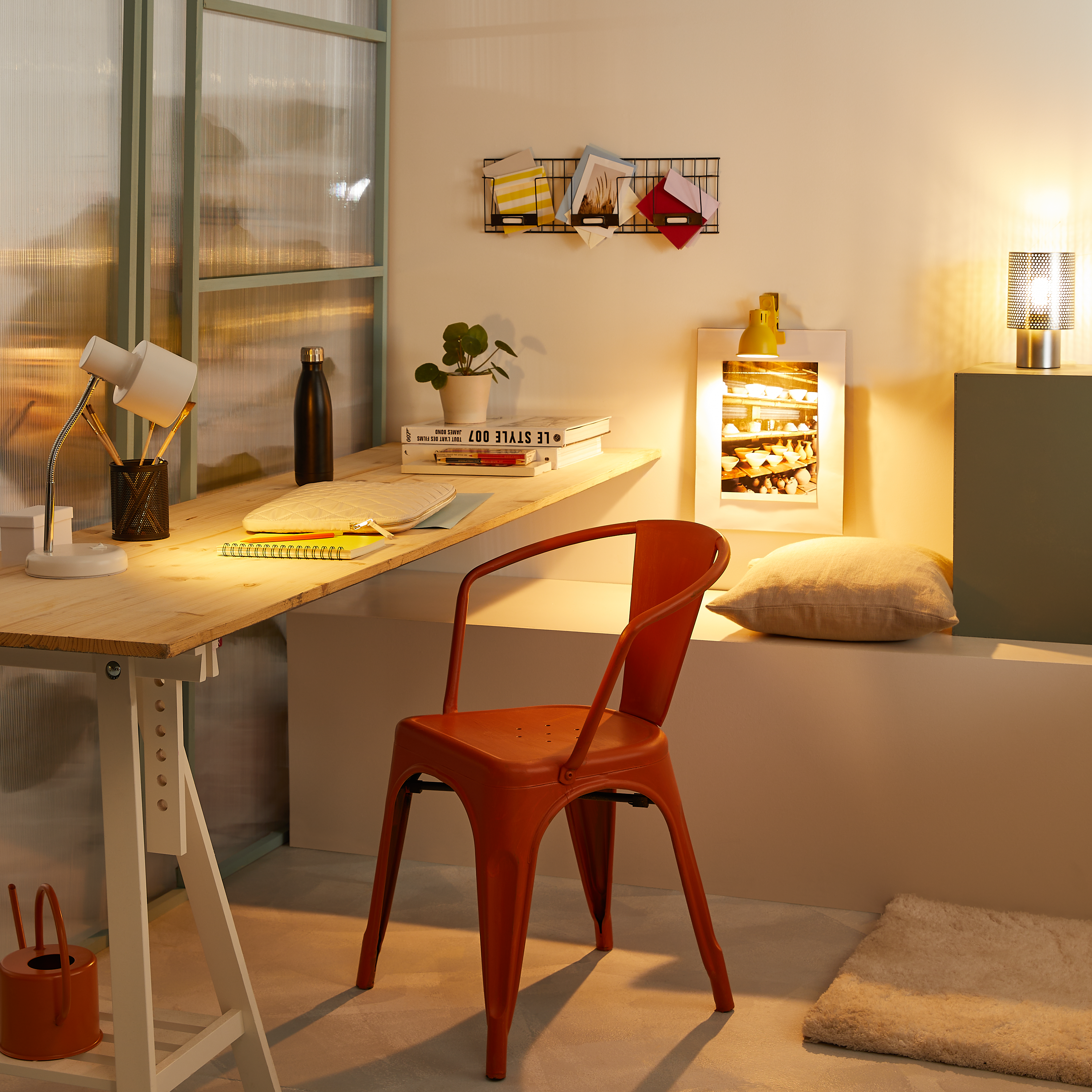 Lampe de bureau Poucet, fer, blanc, H.32.5 cm INSPIRE, E27 - 2