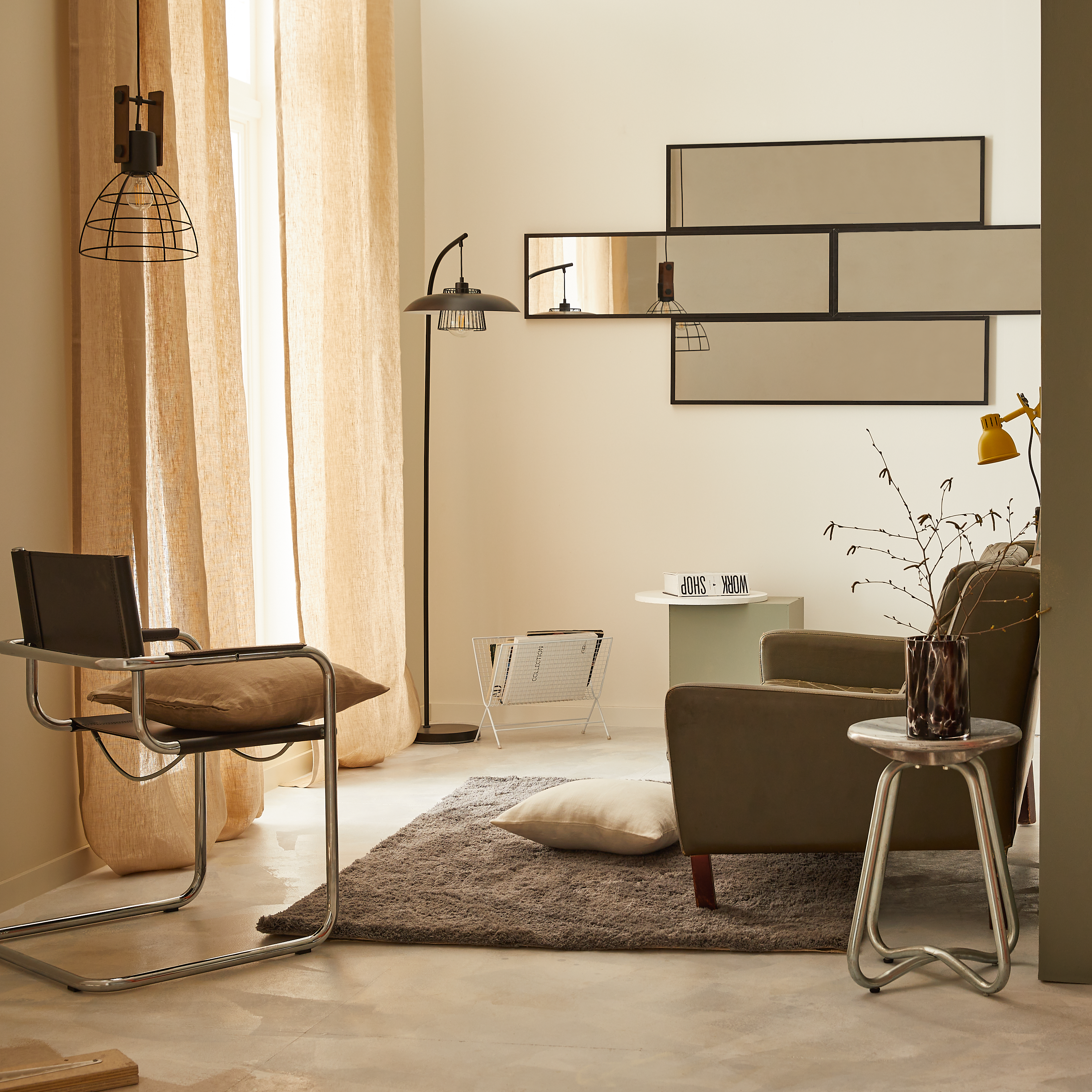 Lustro Atelier 30 x 110 cm czarne Inspire - 9