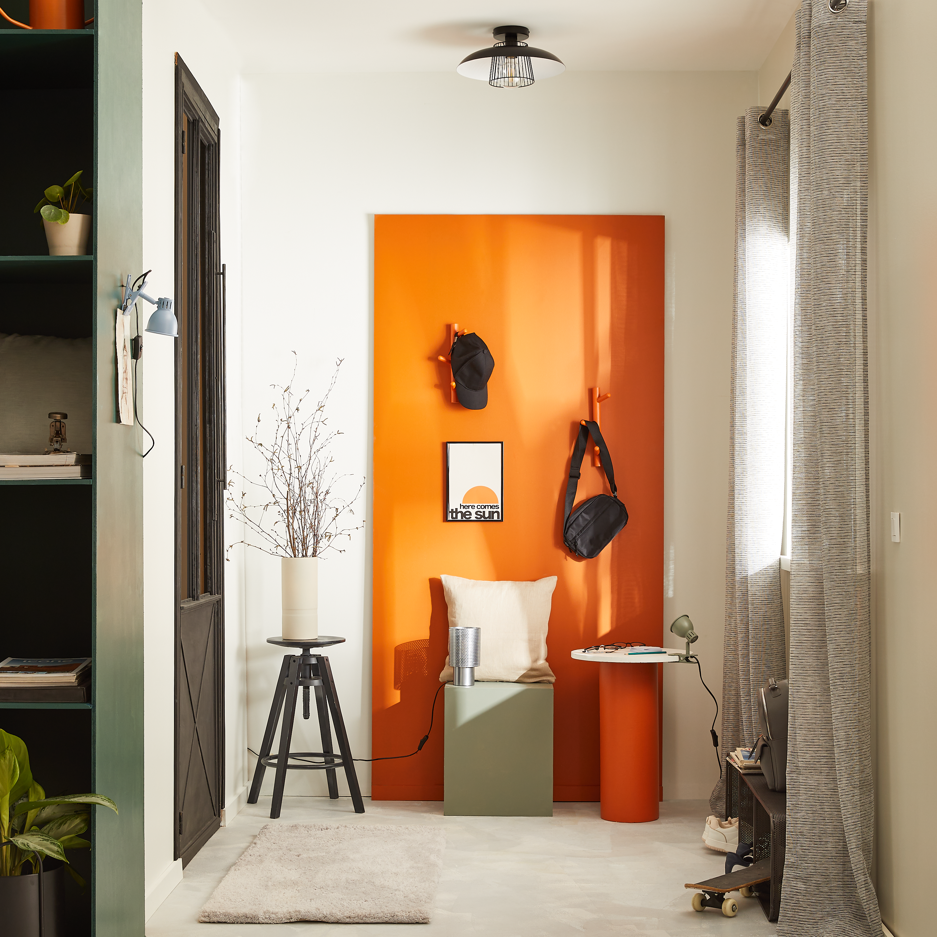 Plafonnier Sitio, métal noir, E27, D.38, INSPIRE - 4