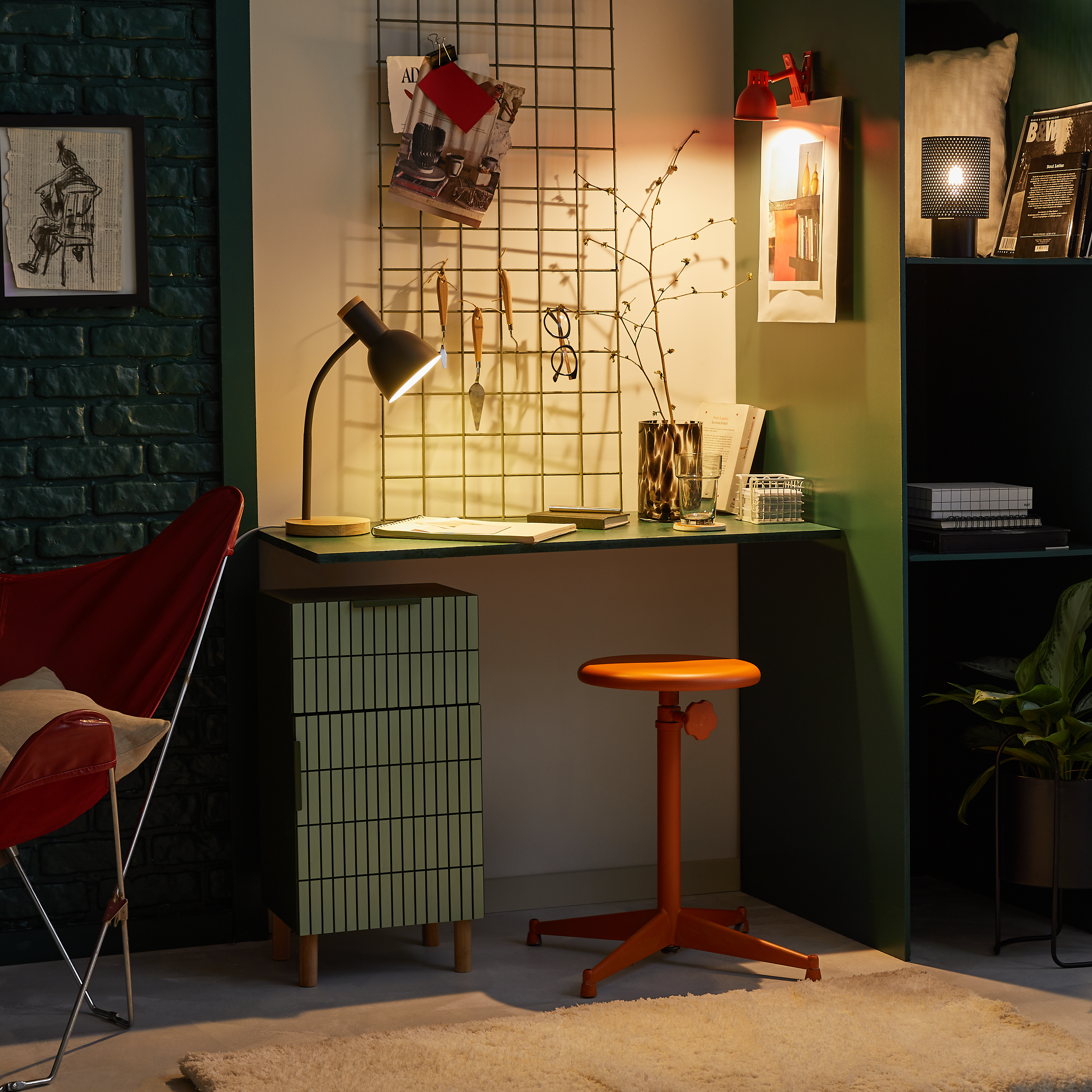 Lampe Carmid, fer, noir, H.21.2 cm INSPIRE, E27 - 2