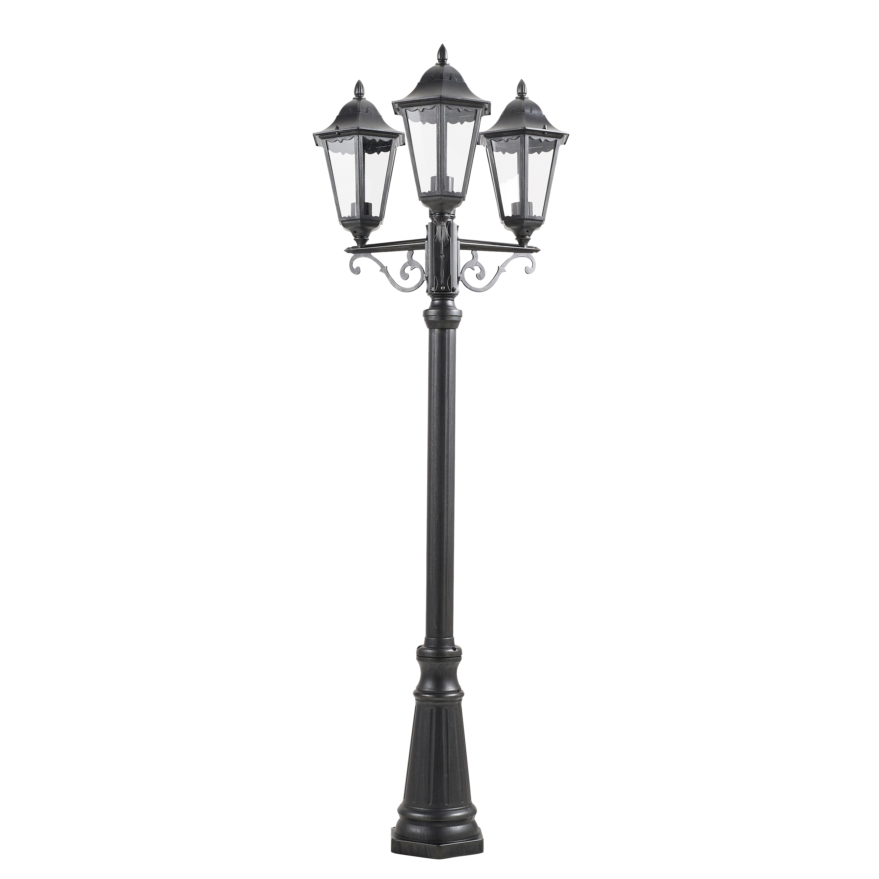 Farola de exterior monza inspire negro e27 225 cm de alto