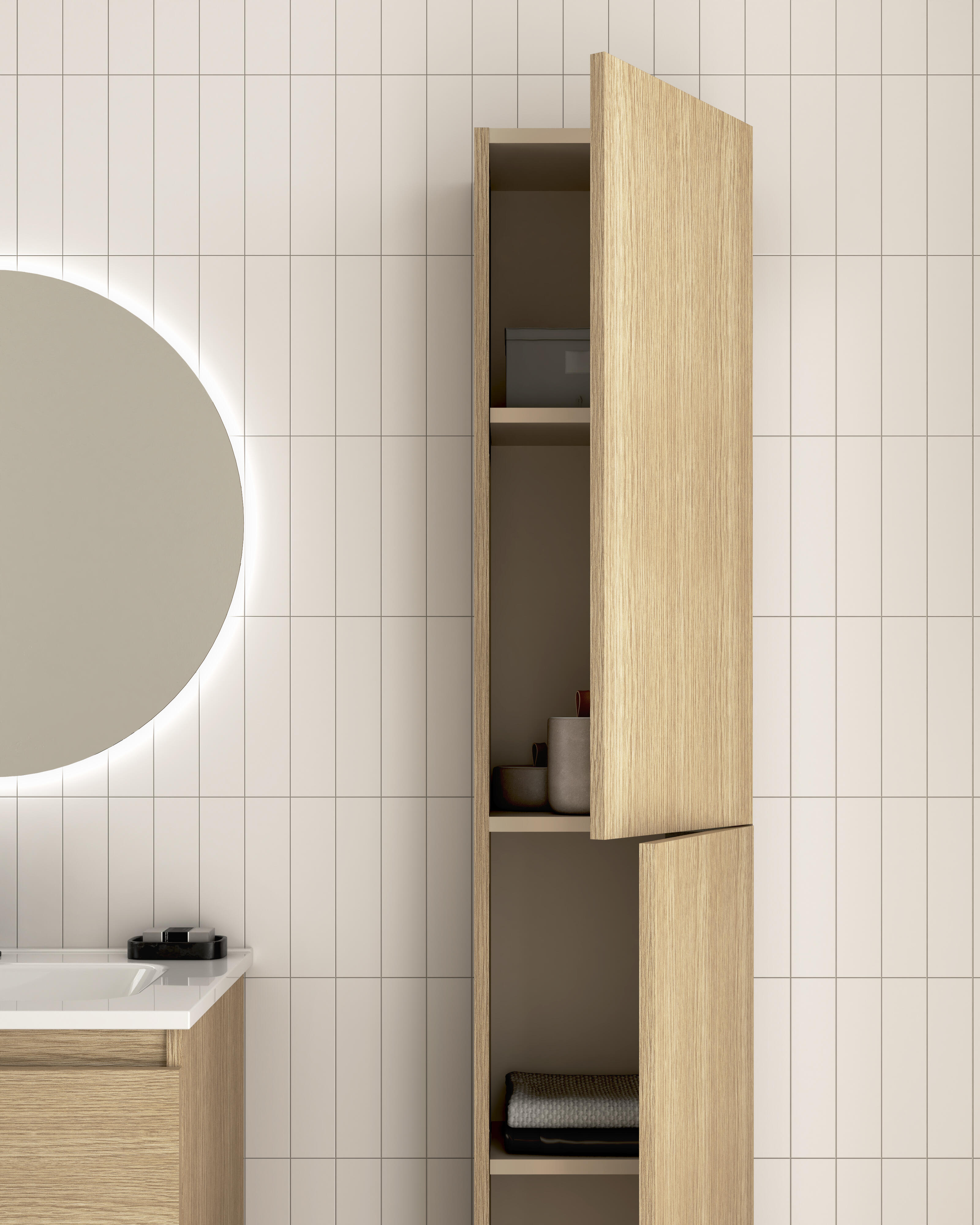 Columna de baño becco roble 30x150x24 cm