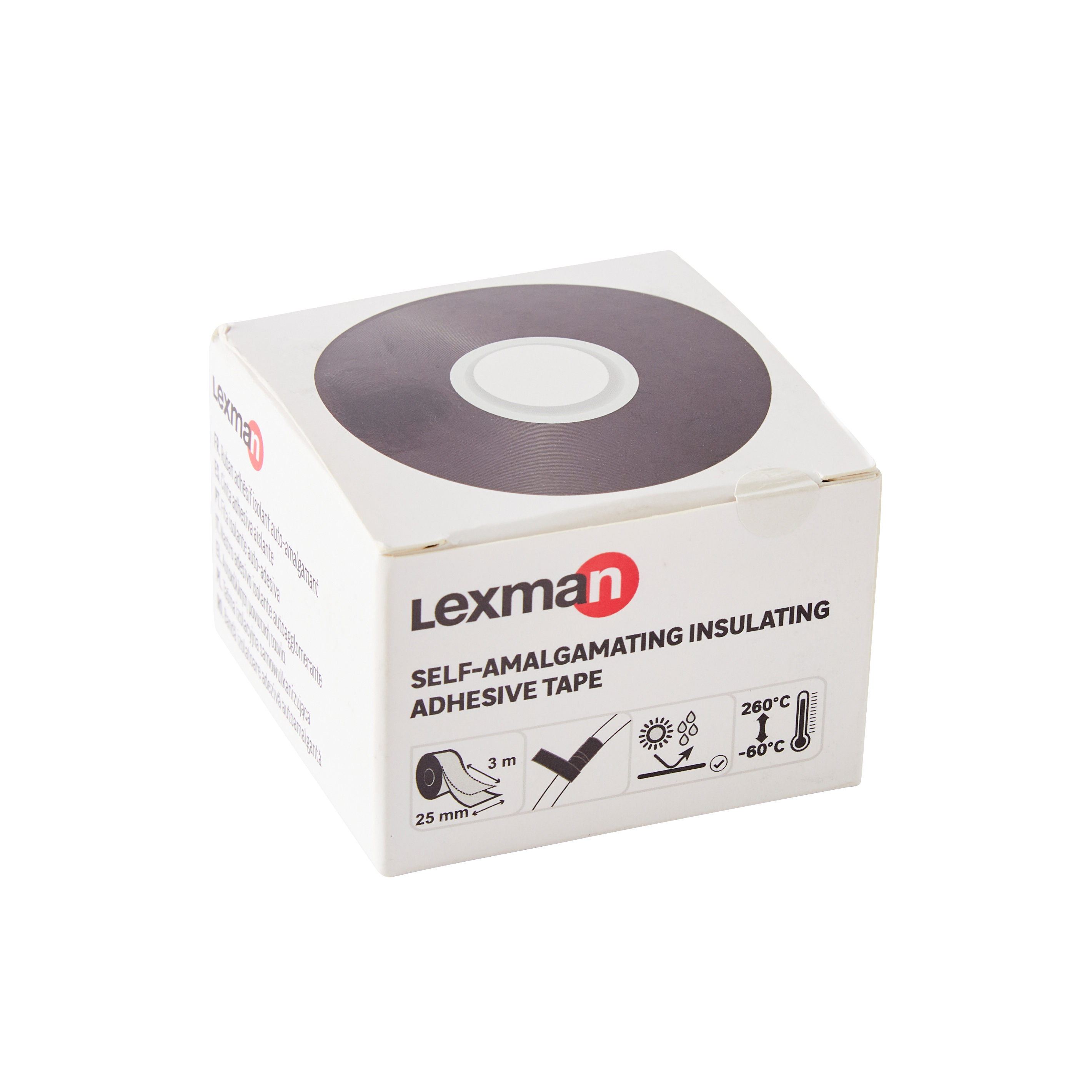Samozgrzewająca taśma izolacyjna 25 mm / 3 m Czarna LEXMAN - 4