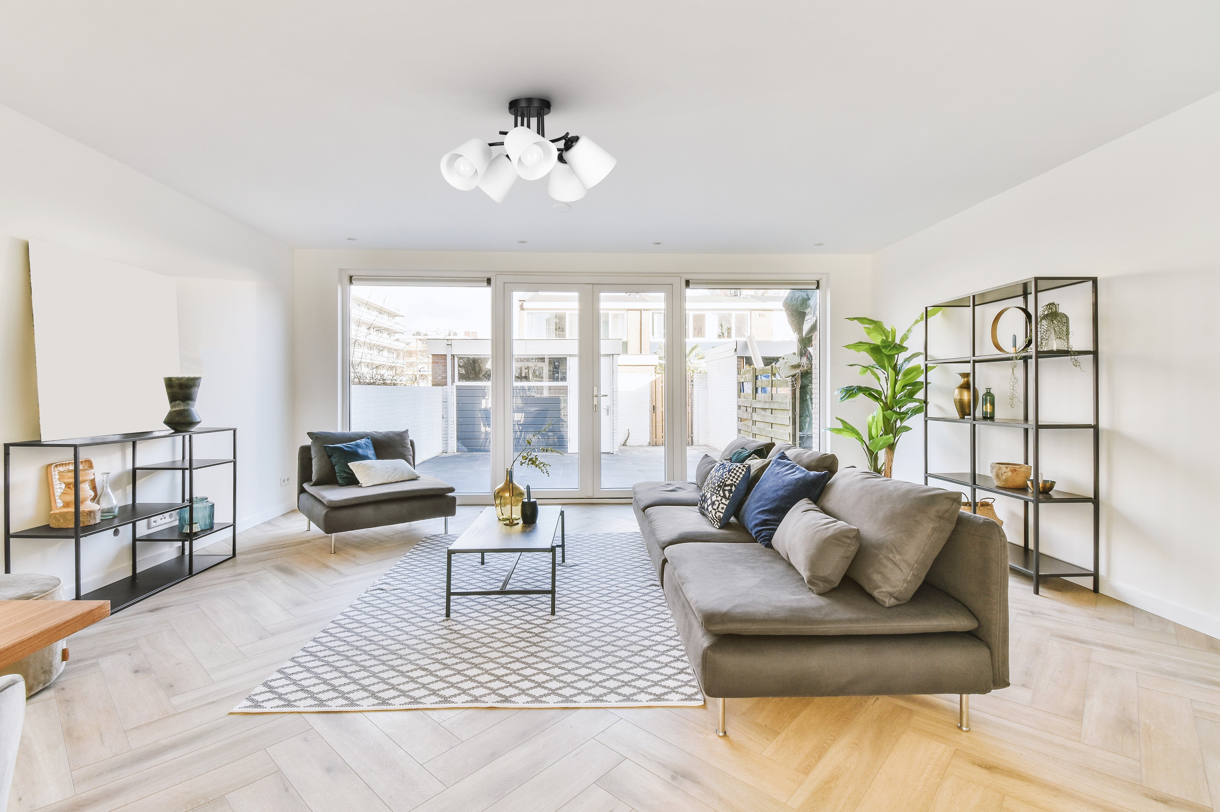 Lampa wisząca Alma czarno-biała 5 x E27 Activejet - 2