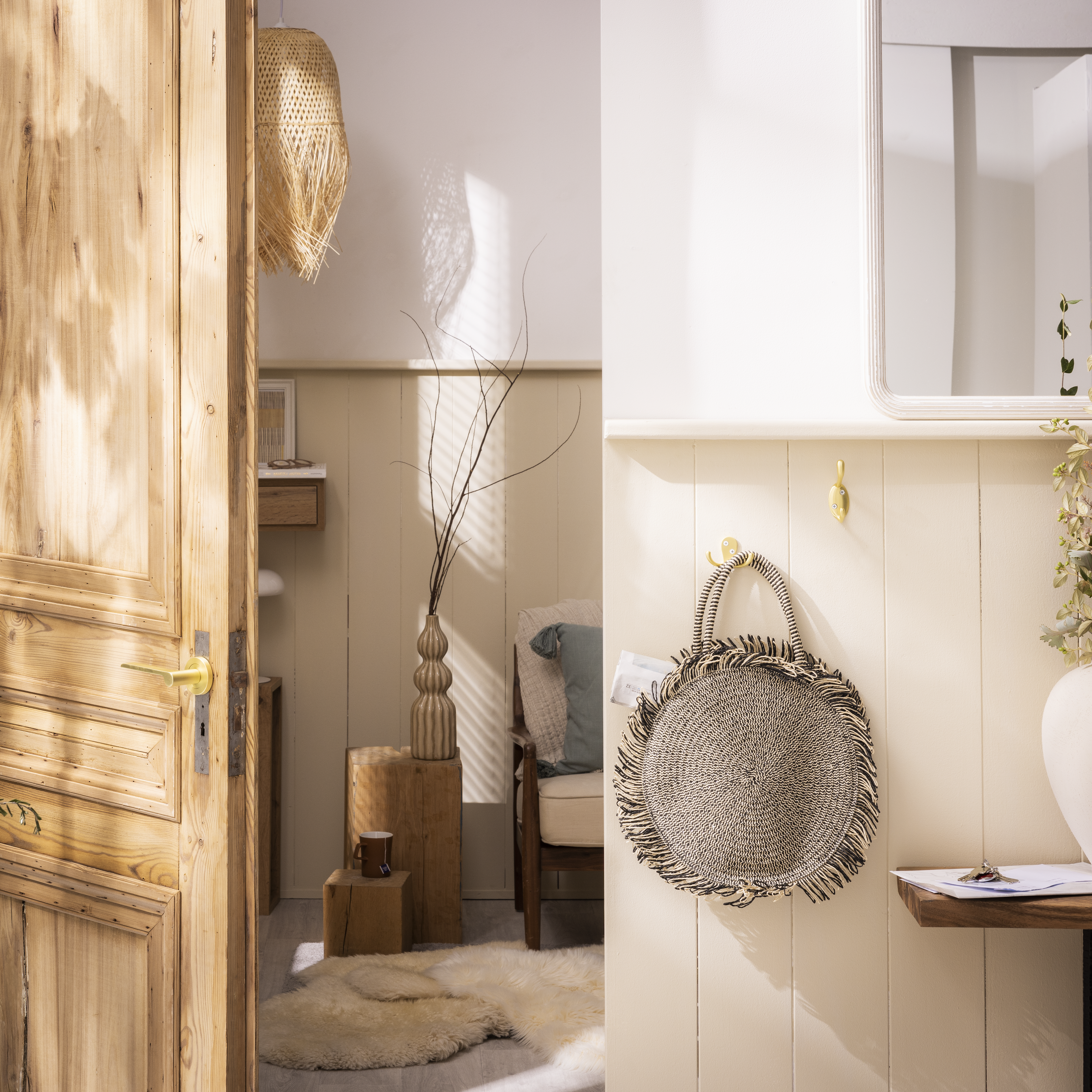 Perchero de gancho para atornillar  SPACEO dorado de latón 3x9.5 - 3