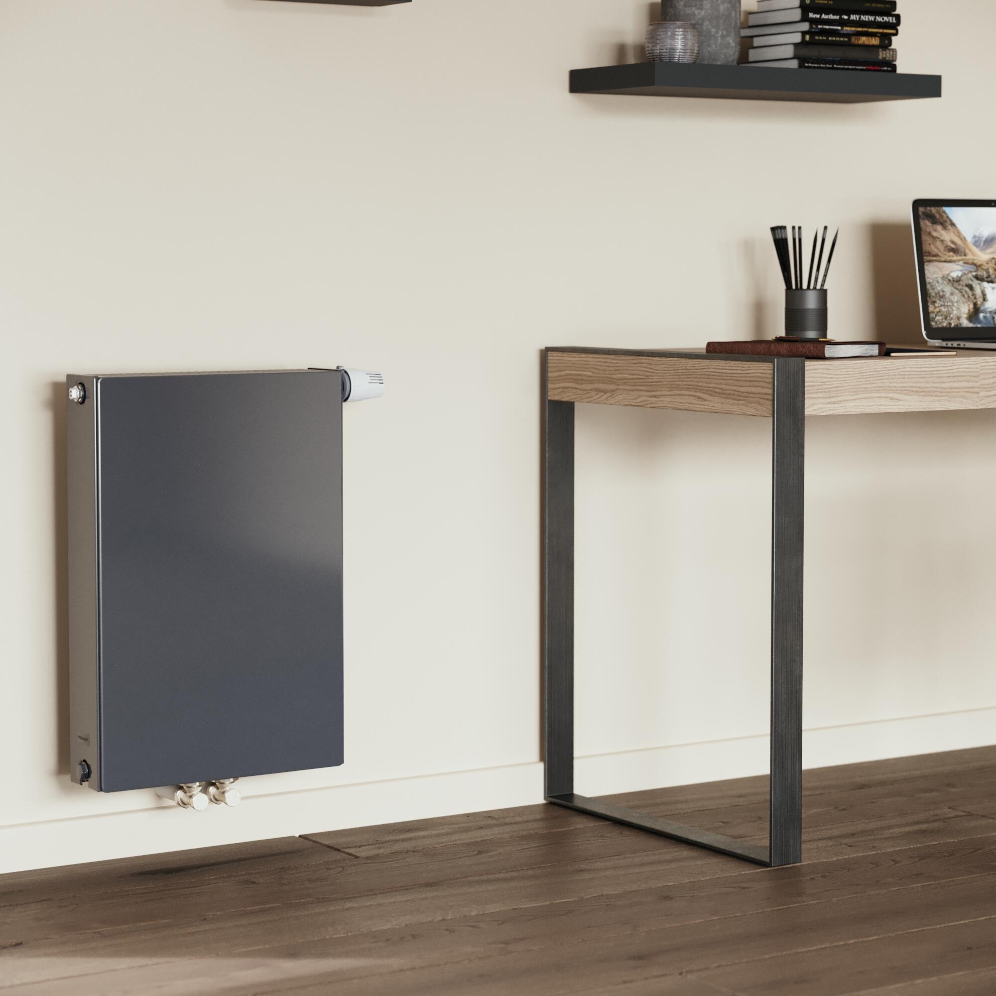 Grzejnik stalowy CVM22 cm 60x40 cm 670W Grafit S D EQUATION - 4