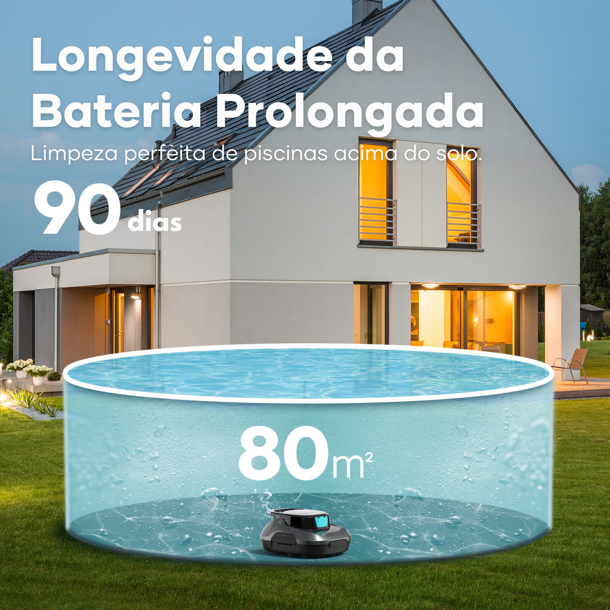 Robot limpa fundos piscina a bateria plano 4500L 180 min Scuba S1 Aiper 2025 - 14