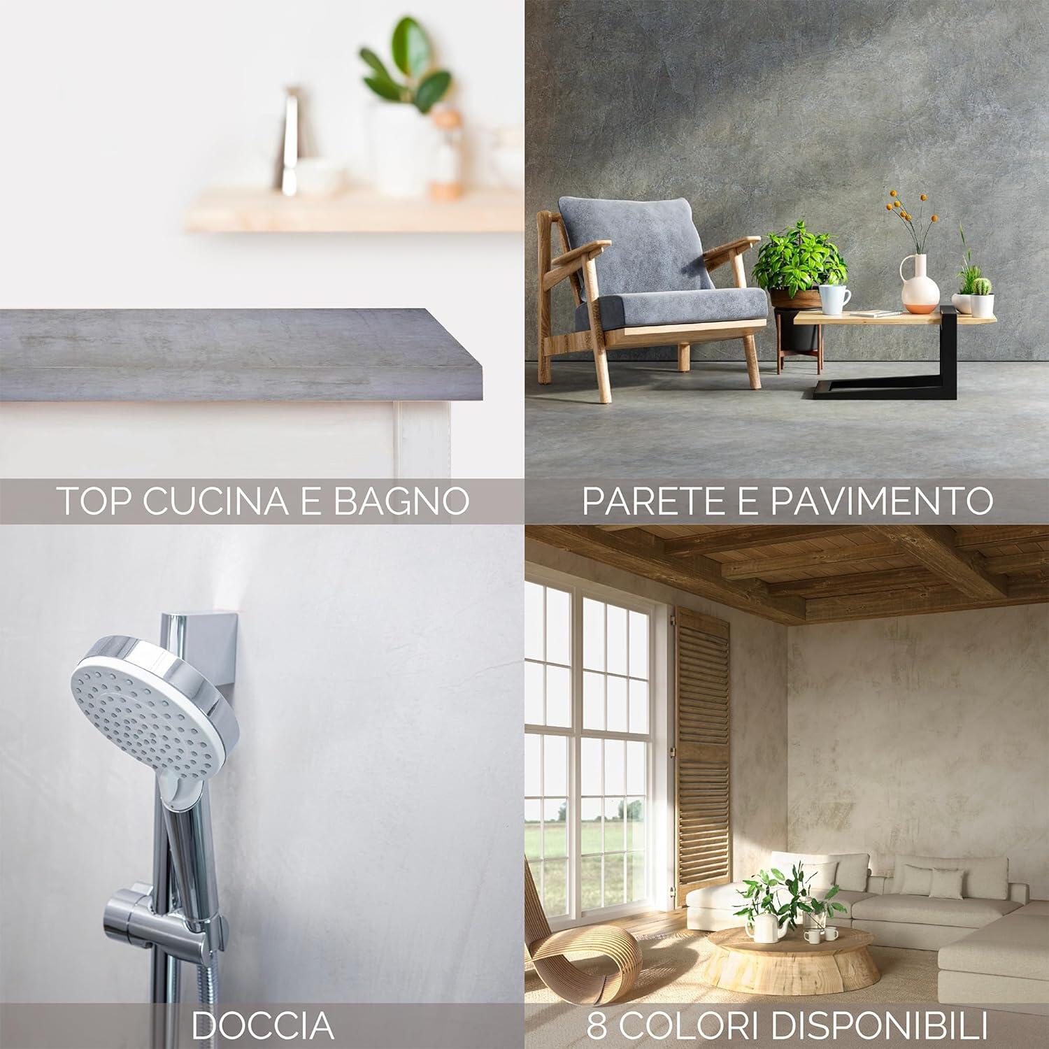 Rivestimento decorativo Kit Resina Cemento FLEUR terracotta Amelie 2 Kg - 8