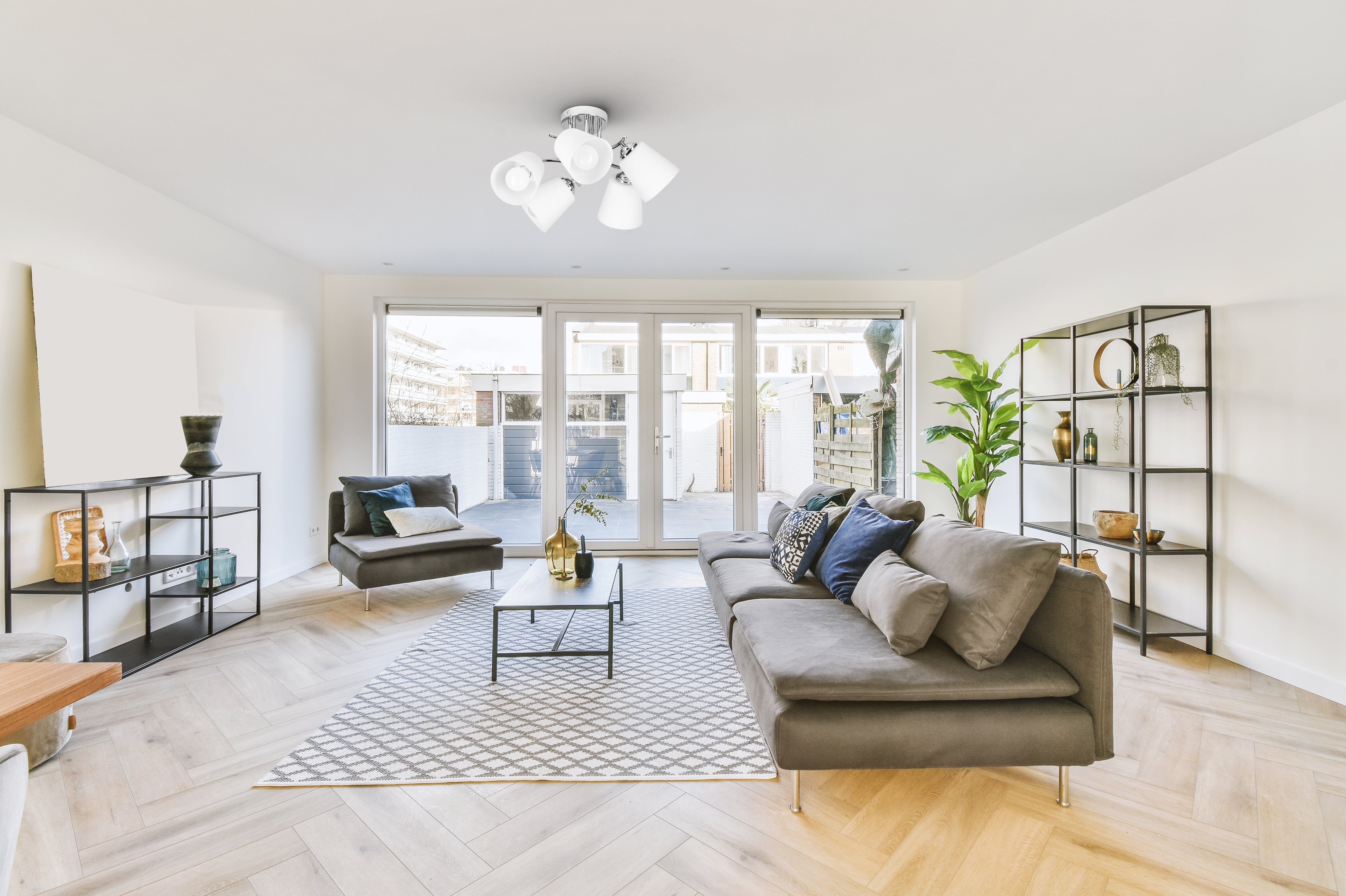 Lampa wisząca Emily srebrno-biała 5 x E27 Activejet - 2