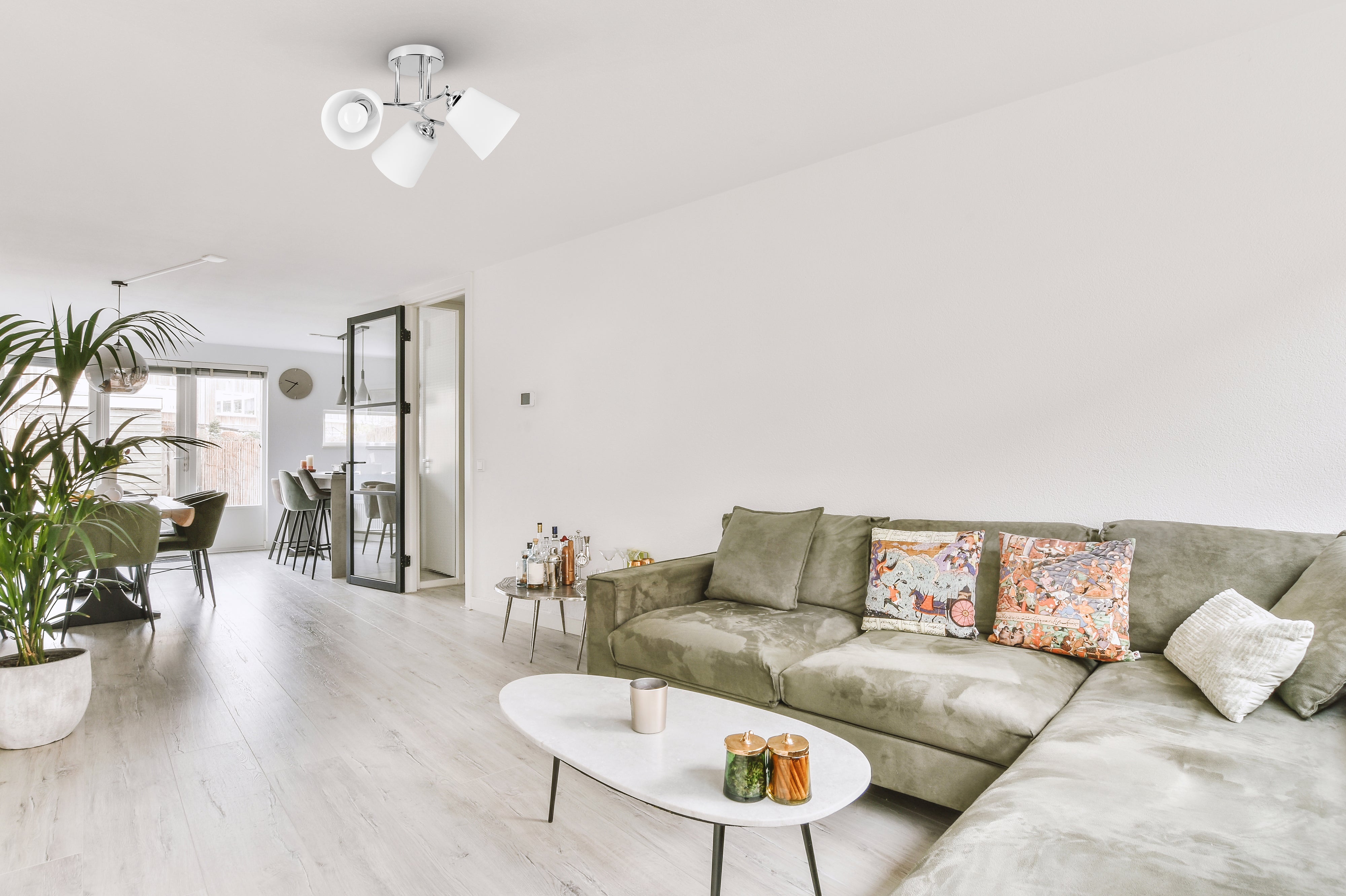 Lampa wisząca Emily srebrno-biała 3 x E27 Activejet - 2