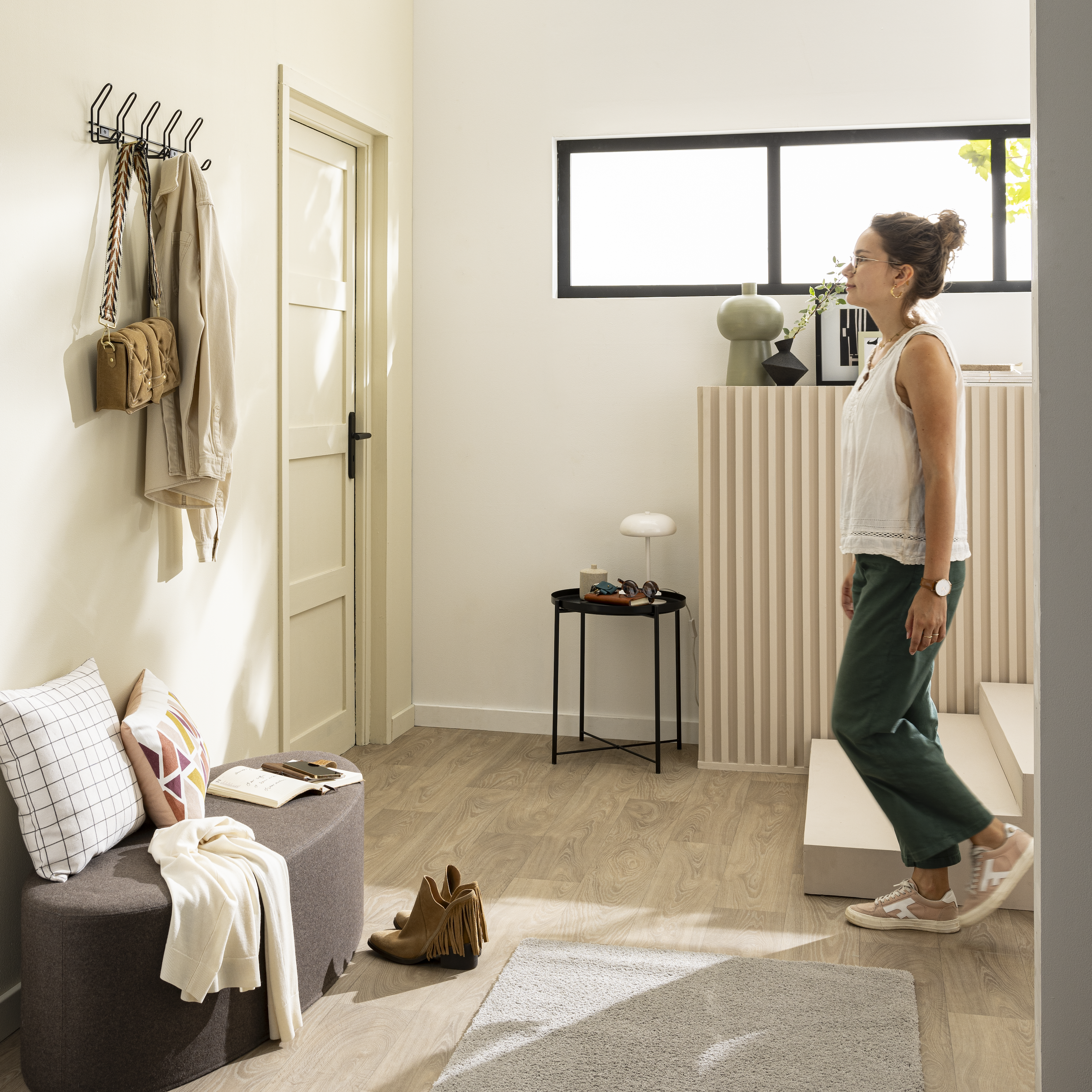 Perchero de pared SPACEO Livia negro con 5 ganchos dobles - 2