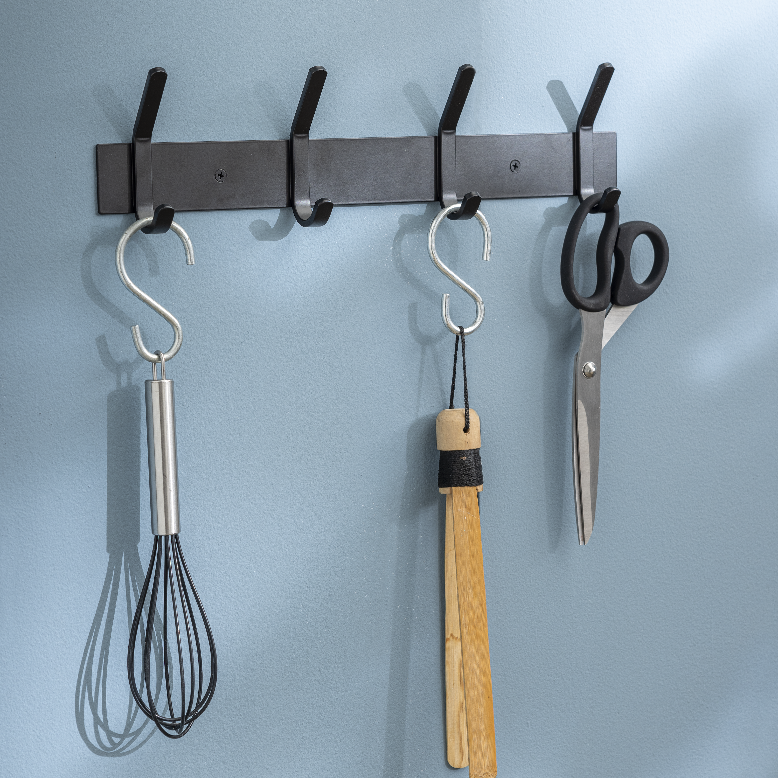 Perchero de pared SPACEO Leo negro con 4 ganchos - 4