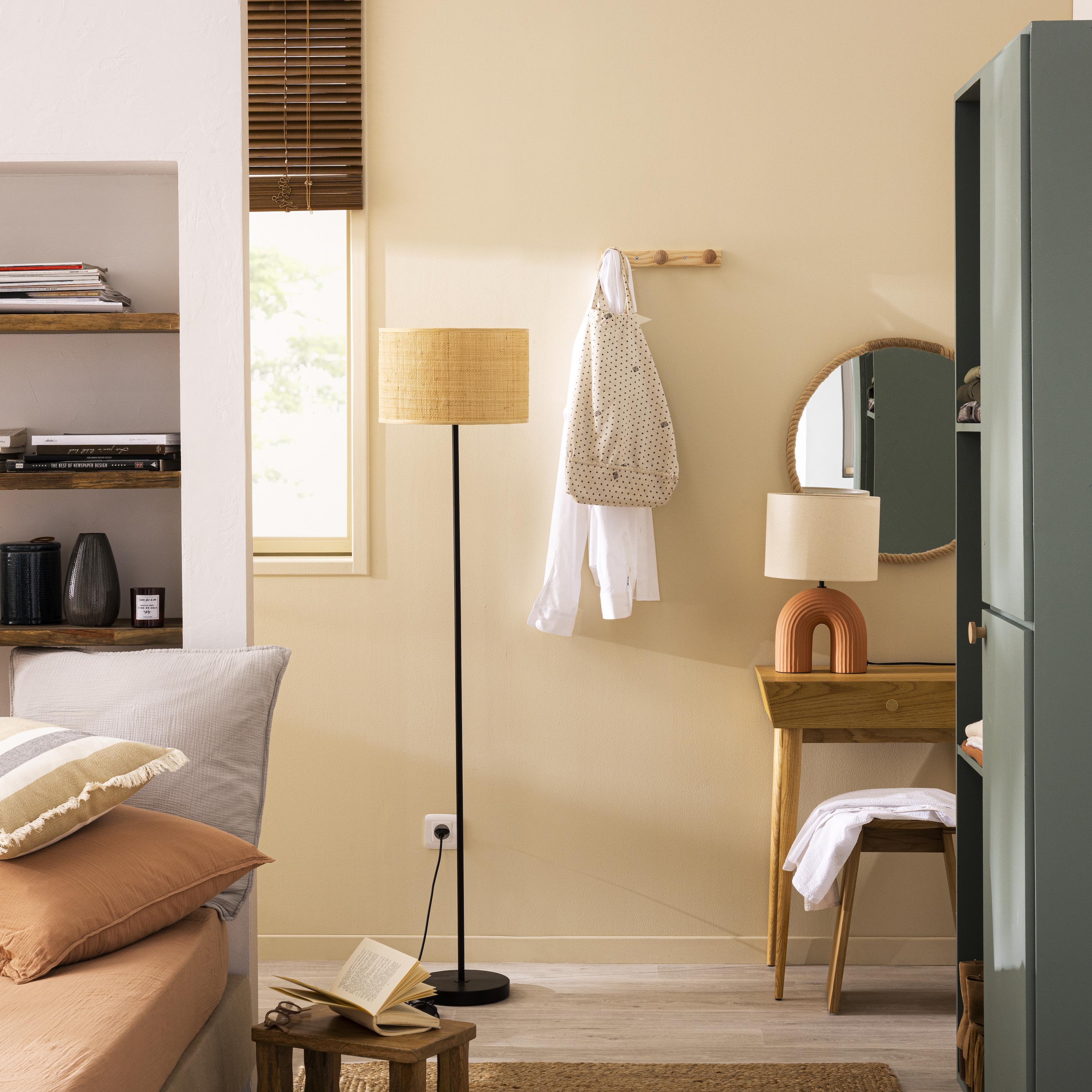 Espelho decorativo com moldura Rattan 58x58 cm - 11