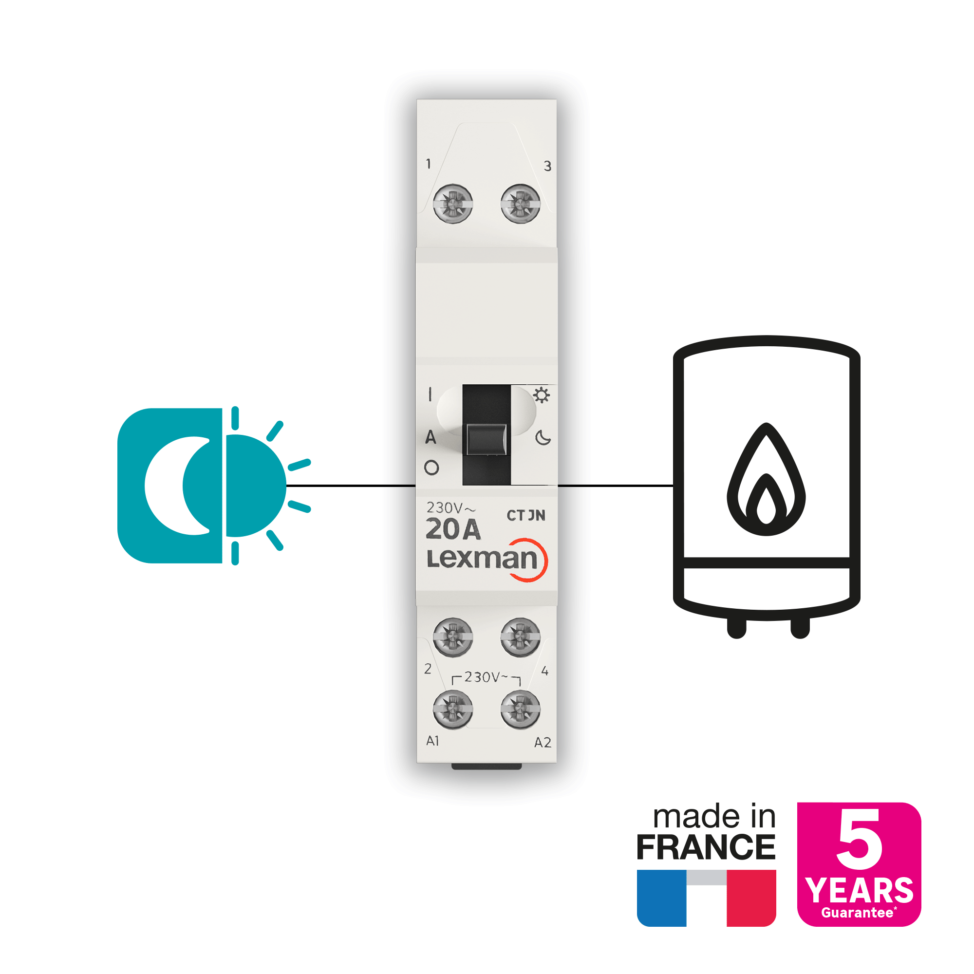 Contacteur jour/nuit LEXMAN, 20 A 230 V - 4