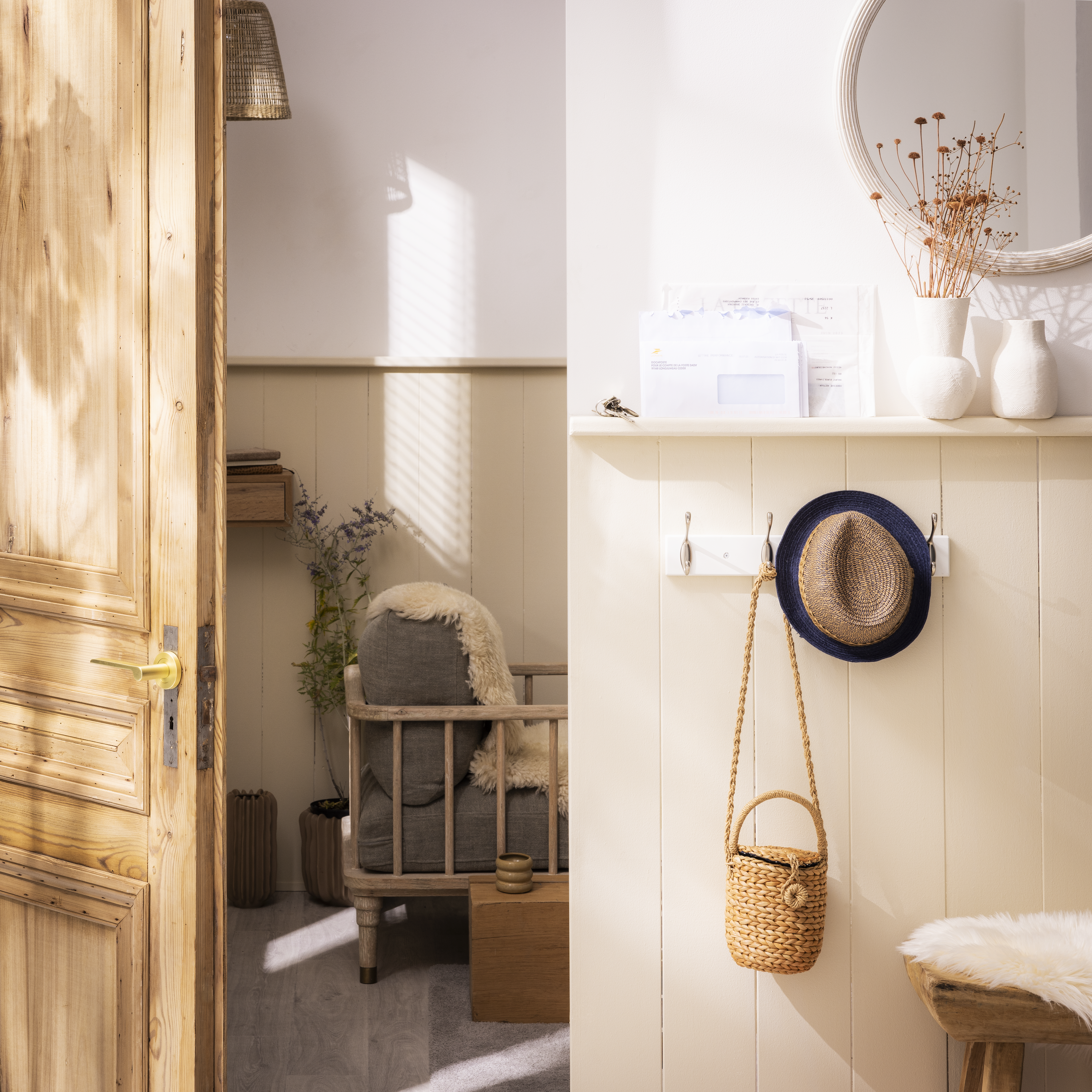 Specchio CHARM USED tondo bianco Ø 55 cm INSPIRE - 14