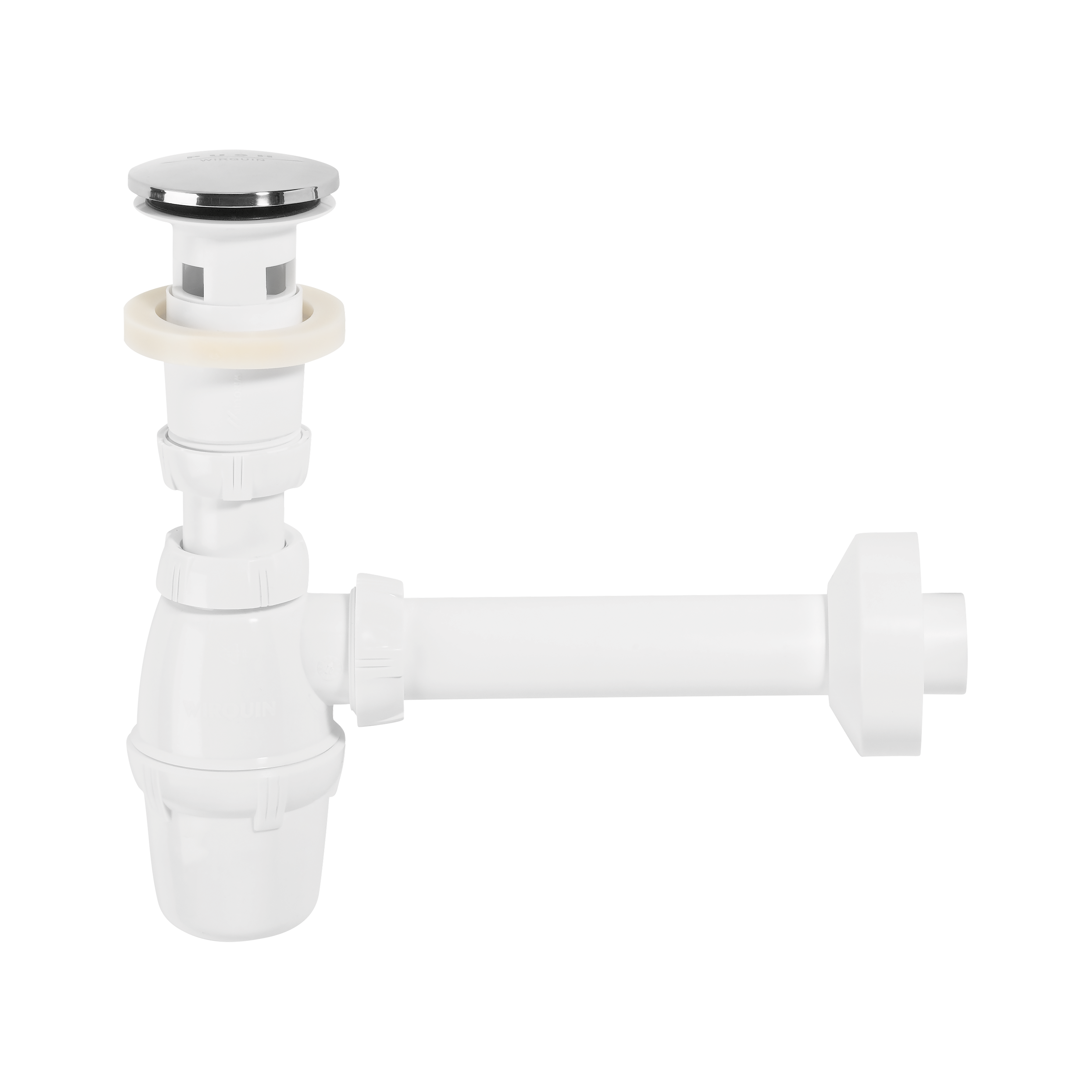 Syfon umywalki 50 mm z korkiem KLIK-KLAK chrom WIRQUIN - 3